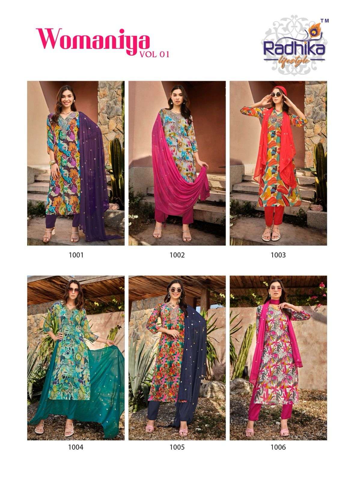 RADHIKA LIFESTYLE WOMANIYA VOL 1 FANCY KURTI COMBO SET 