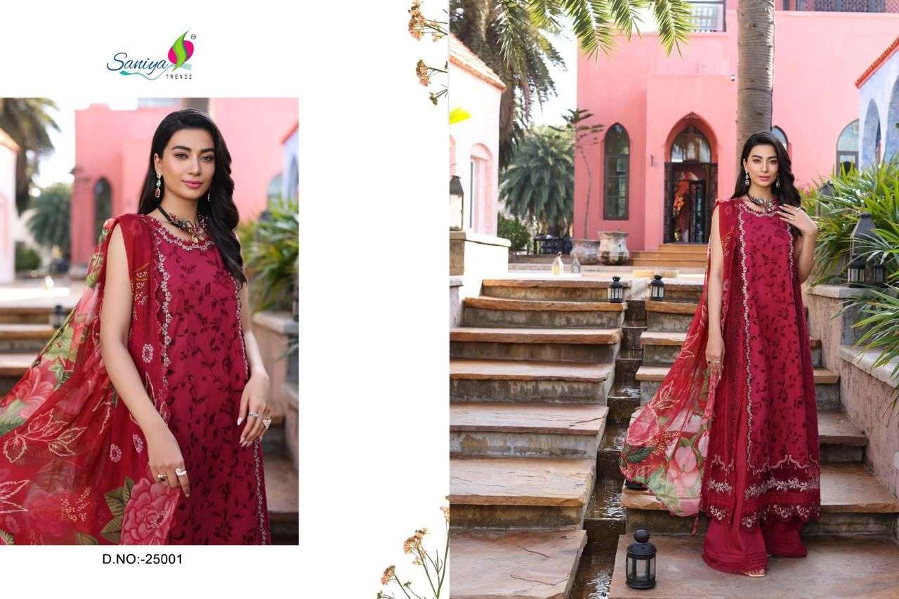 SANIYA TRENDZ NOOR CHIKANKARI VOL 25 FANCY EMBROIDERY SUIT