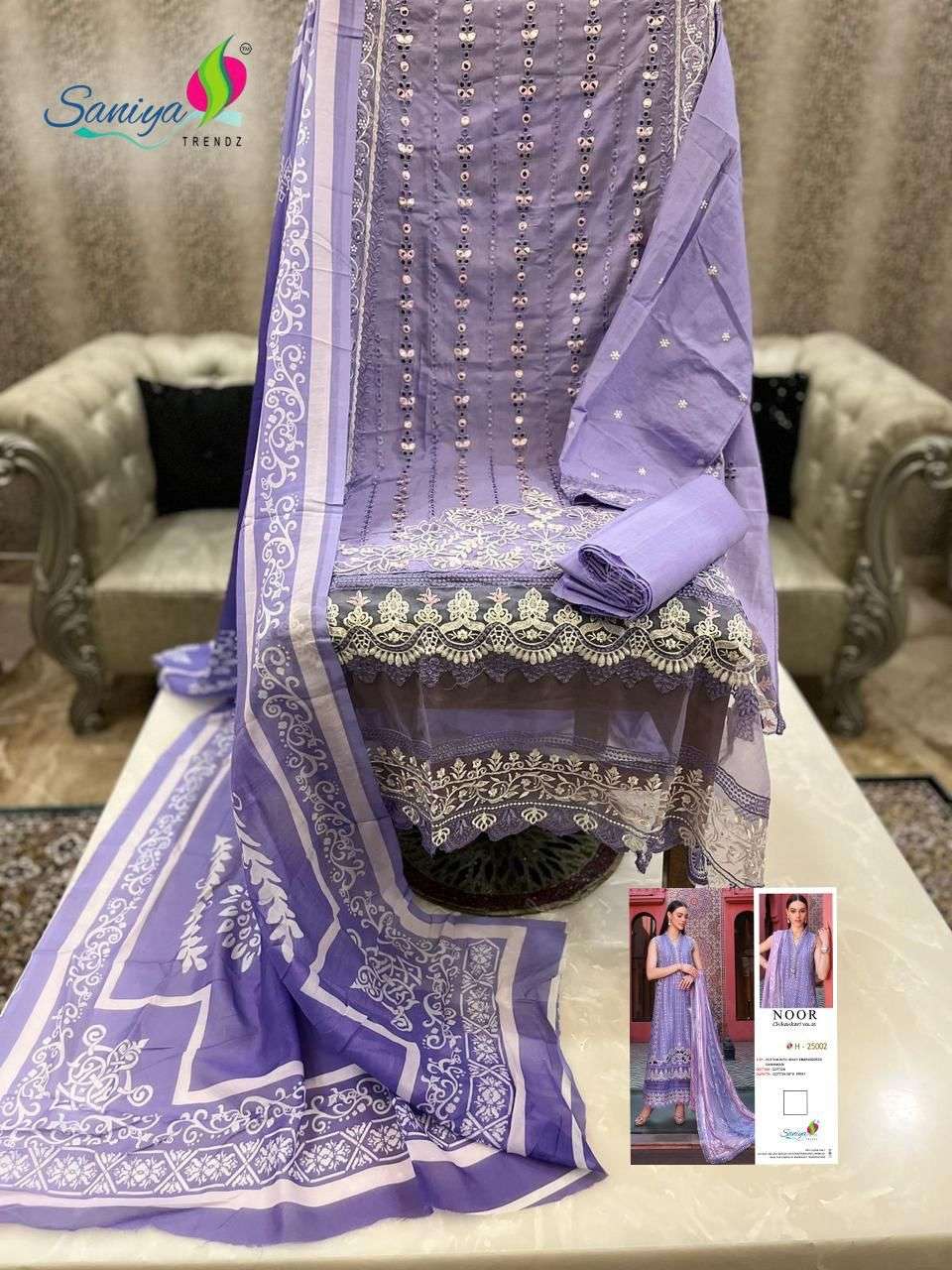 SANIYA TRENDZ NOOR CHIKANKARI VOL 25 FANCY EMBROIDERY SUIT