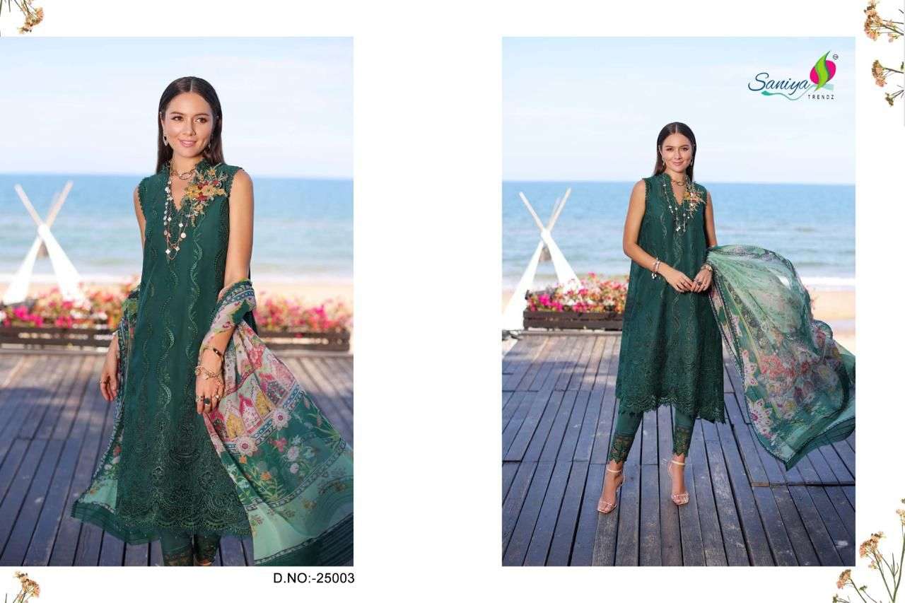 SANIYA TRENDZ NOOR CHIKANKARI VOL 25 FANCY EMBROIDERY SUIT