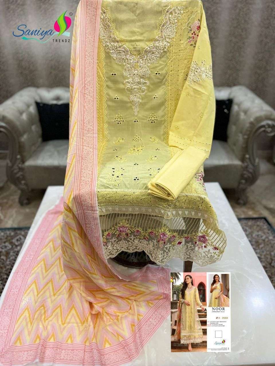 SANIYA TRENDZ NOOR CHIKANKARI VOL 25 FANCY EMBROIDERY SUIT