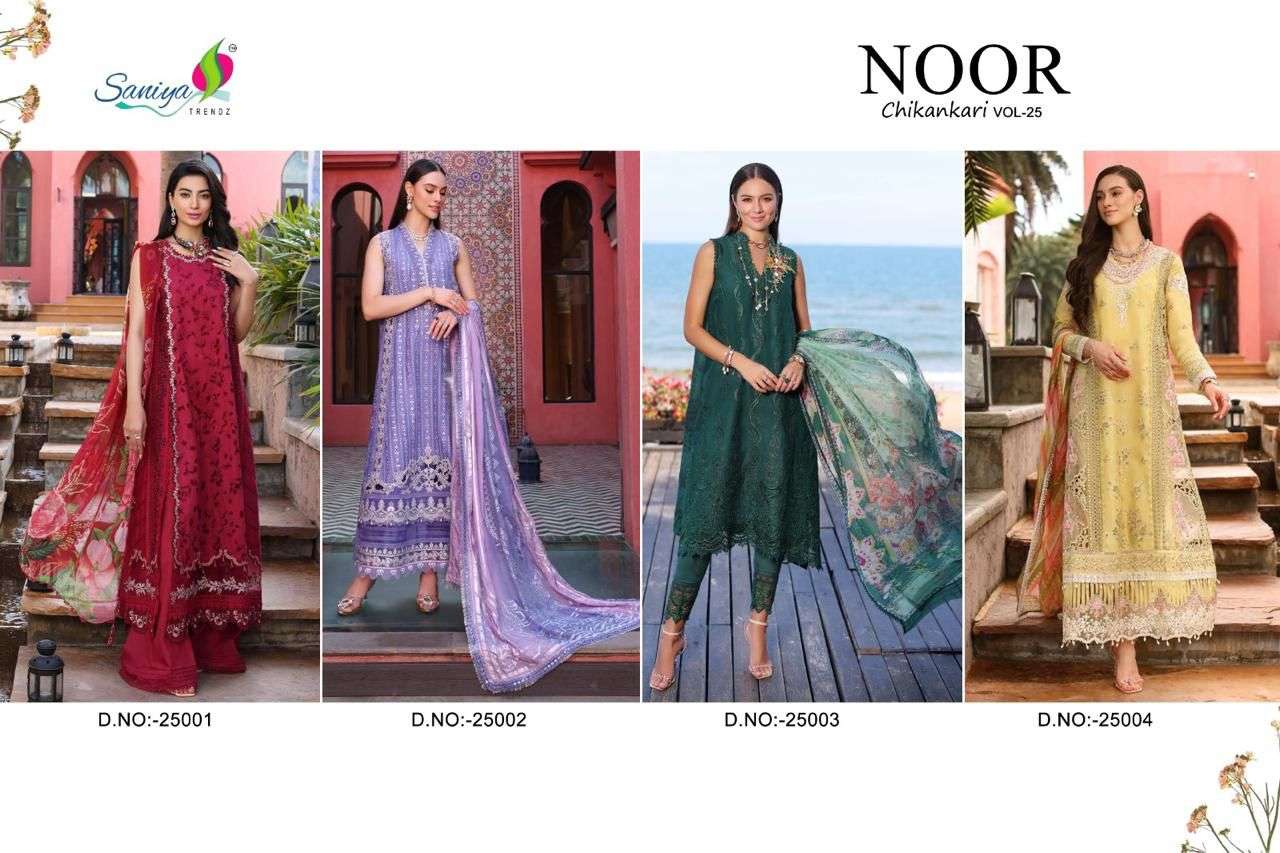 SANIYA TRENDZ NOOR CHIKANKARI VOL 25 FANCY EMBROIDERY SUIT