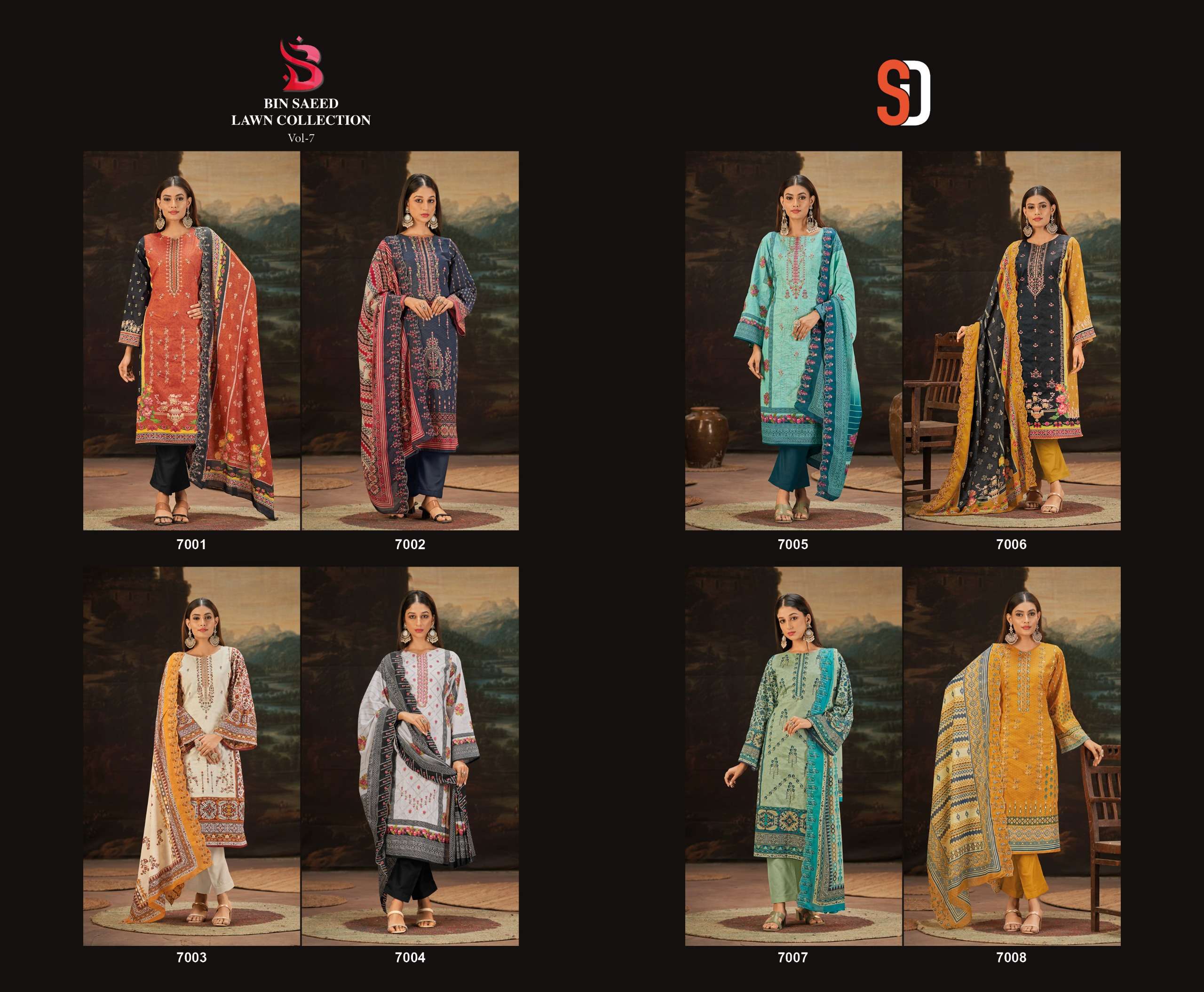 SHARADDHA DESIGNER BIN SAEED VOL 7 COTTON SALWAR KAMEEEZ