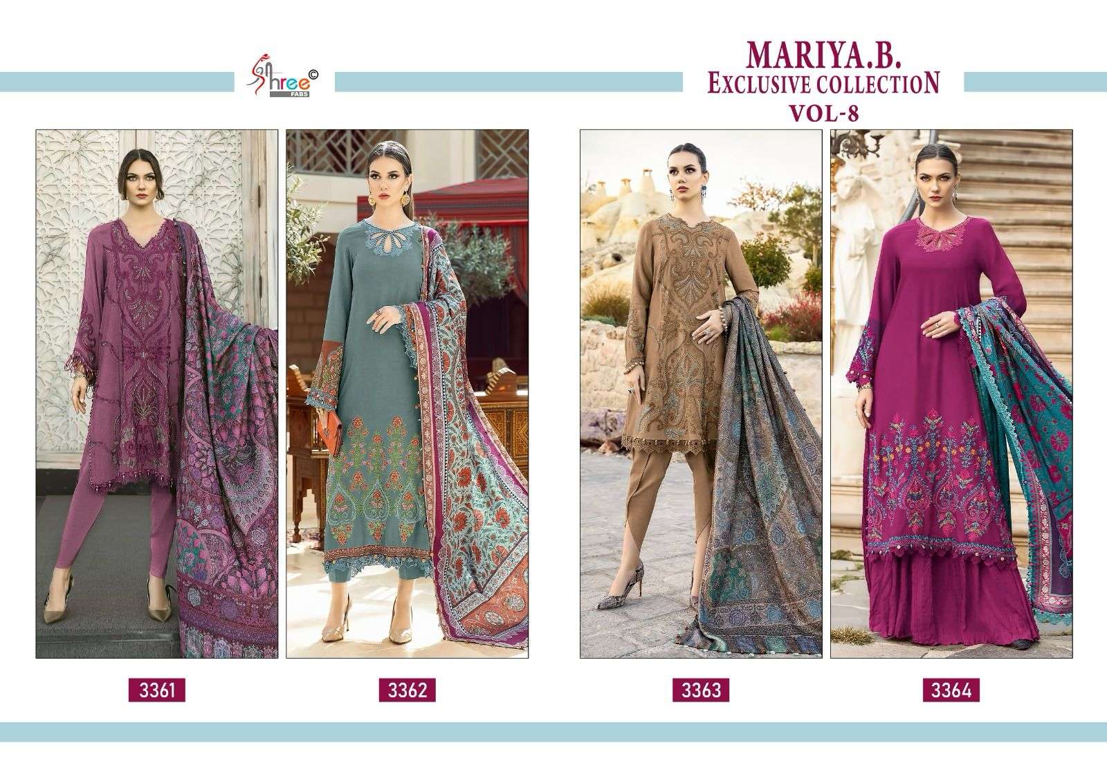 SHREE FABS MARIA B EXCLUSIVE COLLECTION VOL 8 COTTON SALWAR SUIT