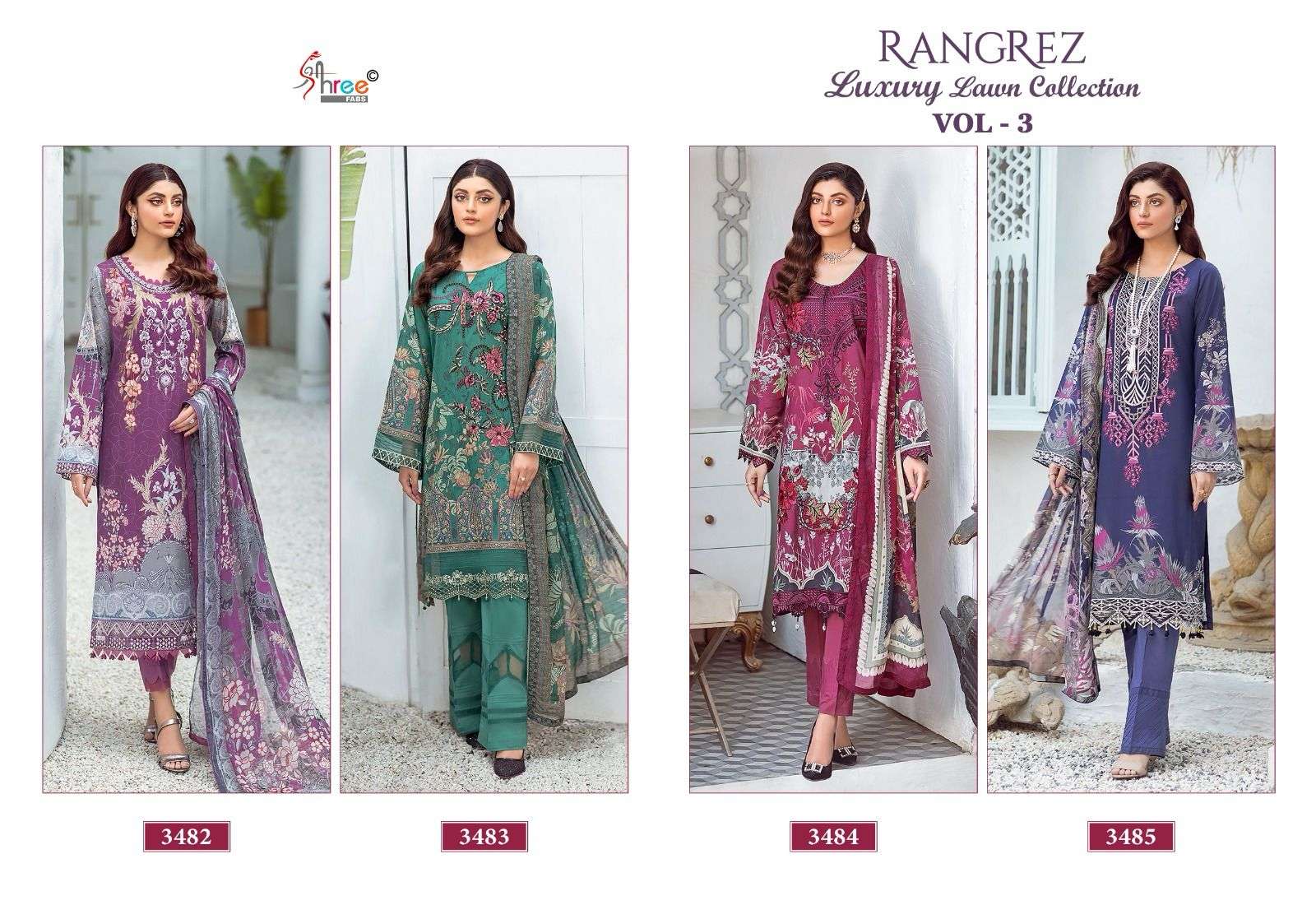 SHREE FABS RANGREZ LUXCURY LAWN COLLECTION VOL 3 COTTON SUIT