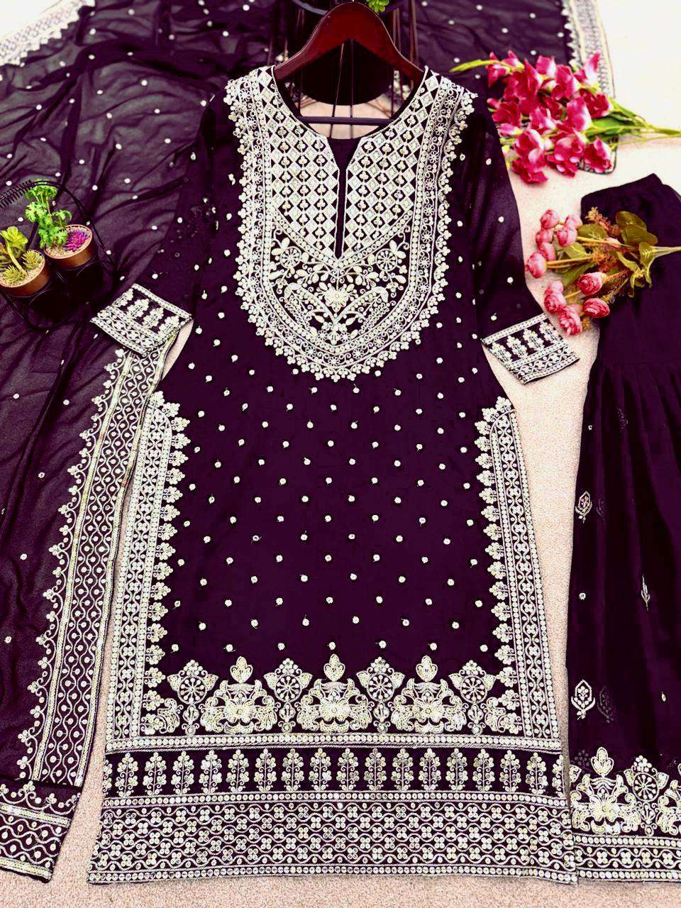 SSR 449 WINE SHARARA SUIT