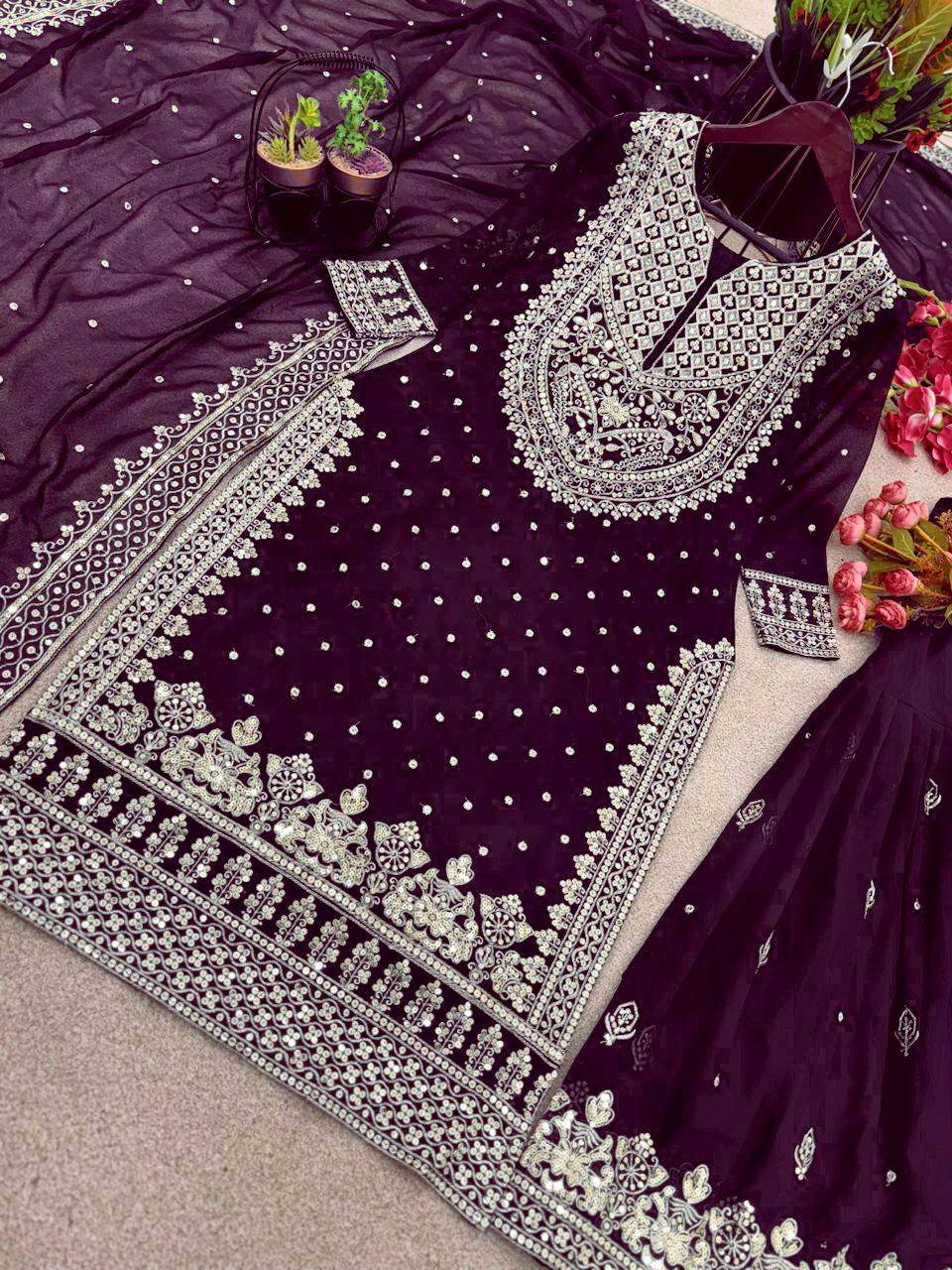SSR 449 WINE SHARARA SUIT