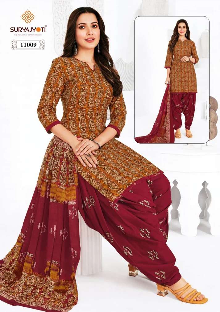 SURYAJYOTI TRENDY PATIYALA VOL 11 COTTON PRINTED SUIT
