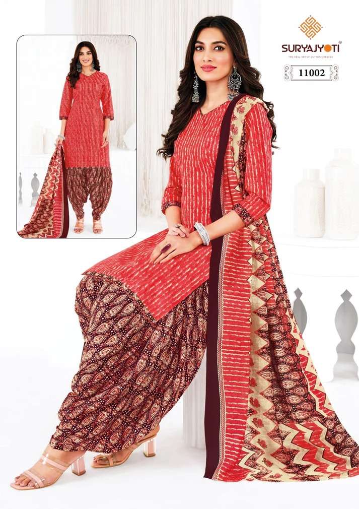 SURYAJYOTI TRENDY PATIYALA VOL 11 COTTON PRINTED SUIT