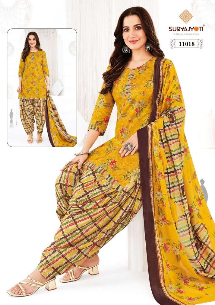 SURYAJYOTI TRENDY PATIYALA VOL 11 COTTON PRINTED SUIT