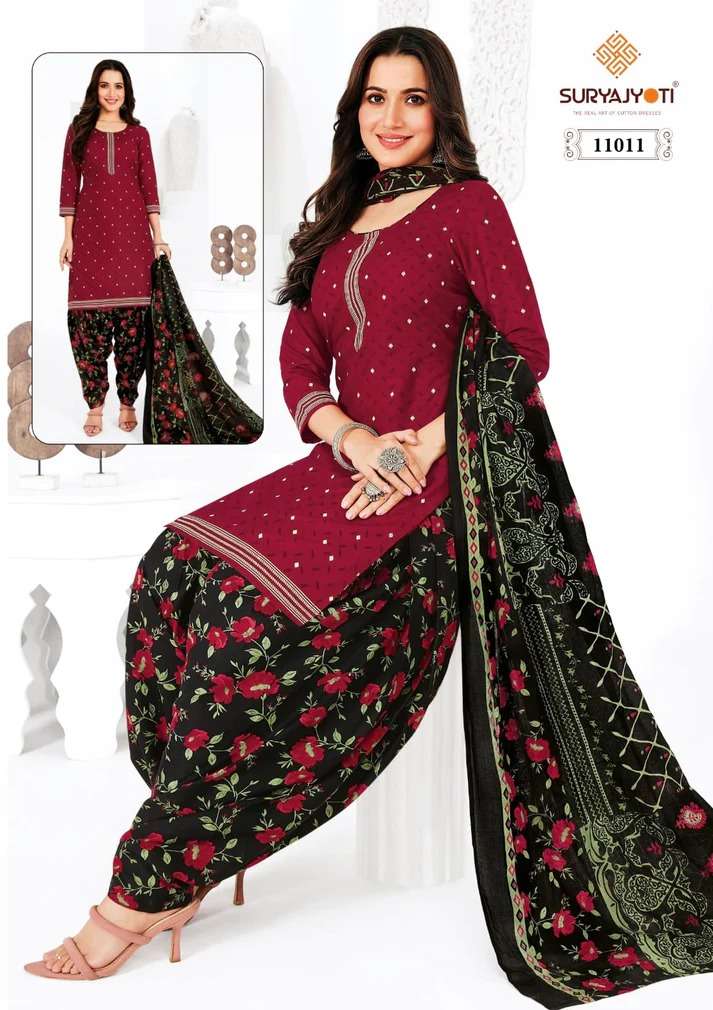 SURYAJYOTI TRENDY PATIYALA VOL 11 COTTON PRINTED SUIT