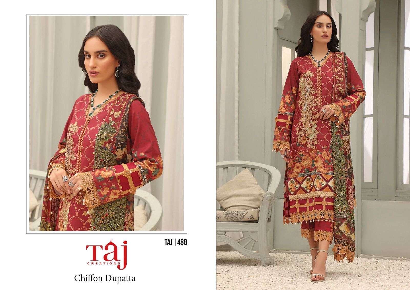 TAJ CREATION D NO 488 AND 489 SALWAR KAMEEZ 
