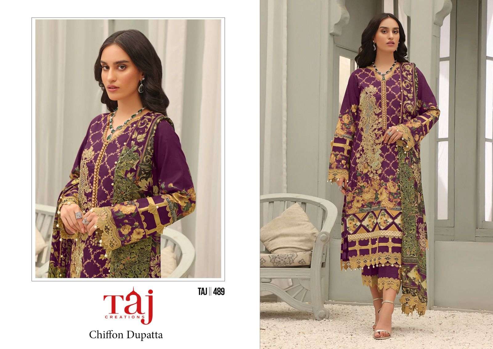 TAJ CREATION D NO 488 AND 489 SALWAR KAMEEZ 