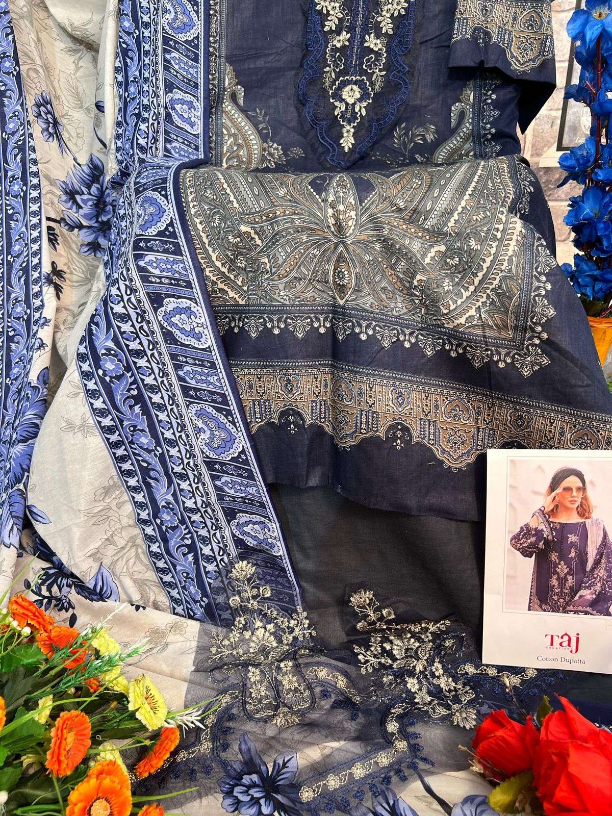 TAJ CREATION D NO 495 AND 496 COTTON SALWAR KAMEEZ 