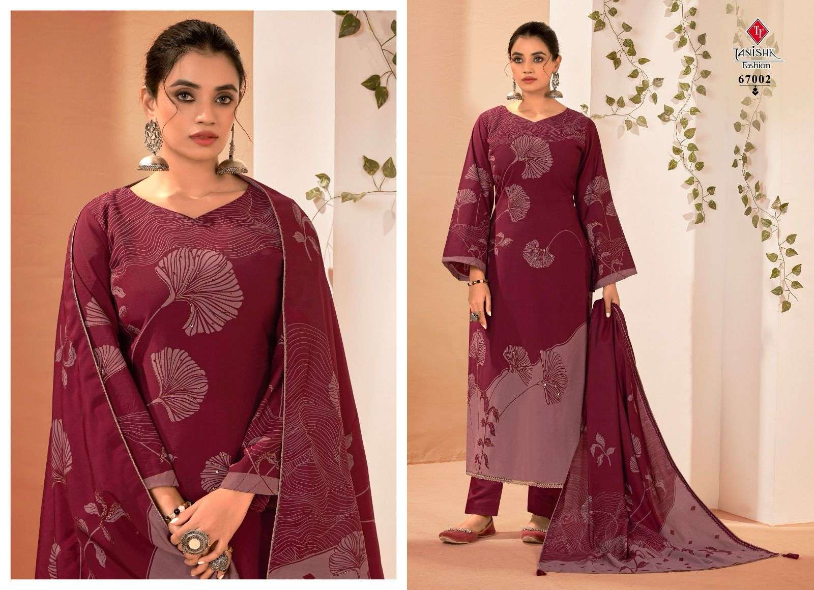 TANISHK FASHION KORAL MUSLIN FANCY WORK SUIT