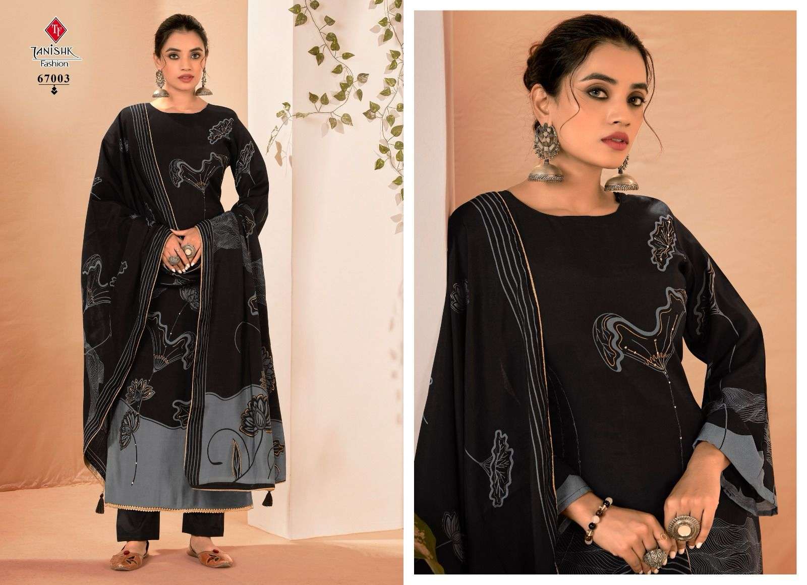 TANISHK FASHION KORAL MUSLIN FANCY WORK SUIT
