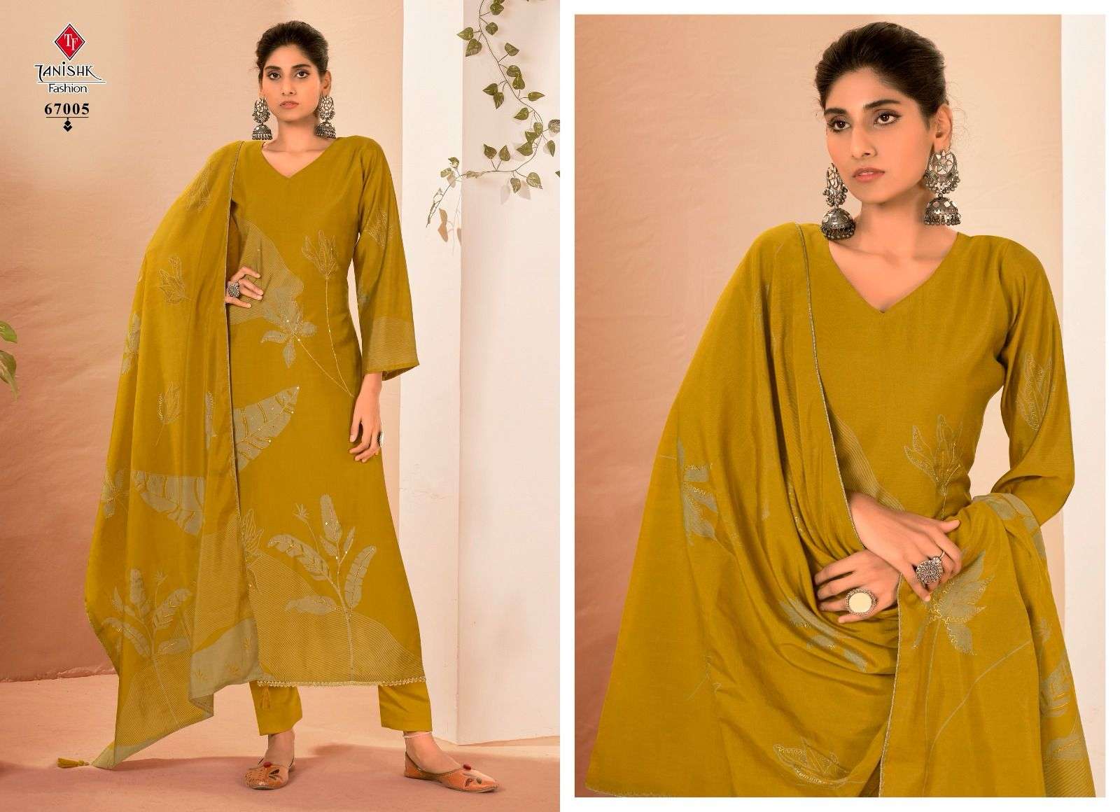 TANISHK FASHION KORAL MUSLIN FANCY WORK SUIT