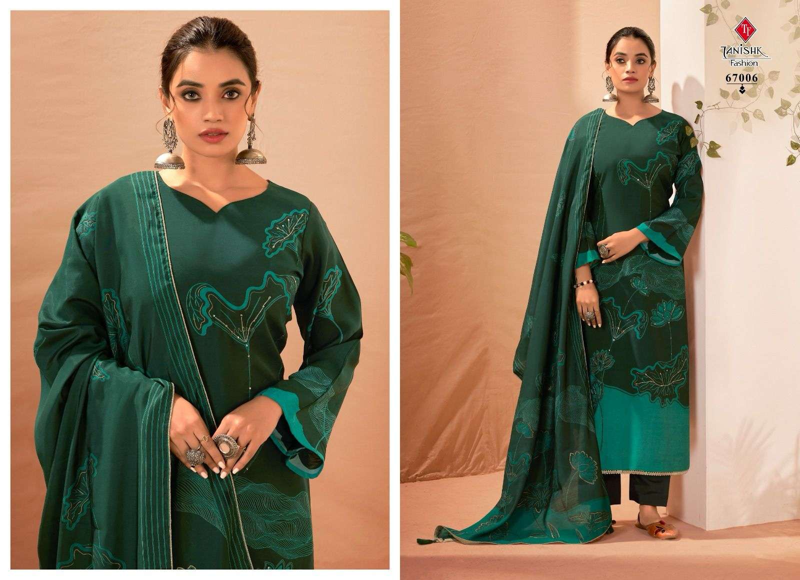 TANISHK FASHION KORAL MUSLIN FANCY WORK SUIT