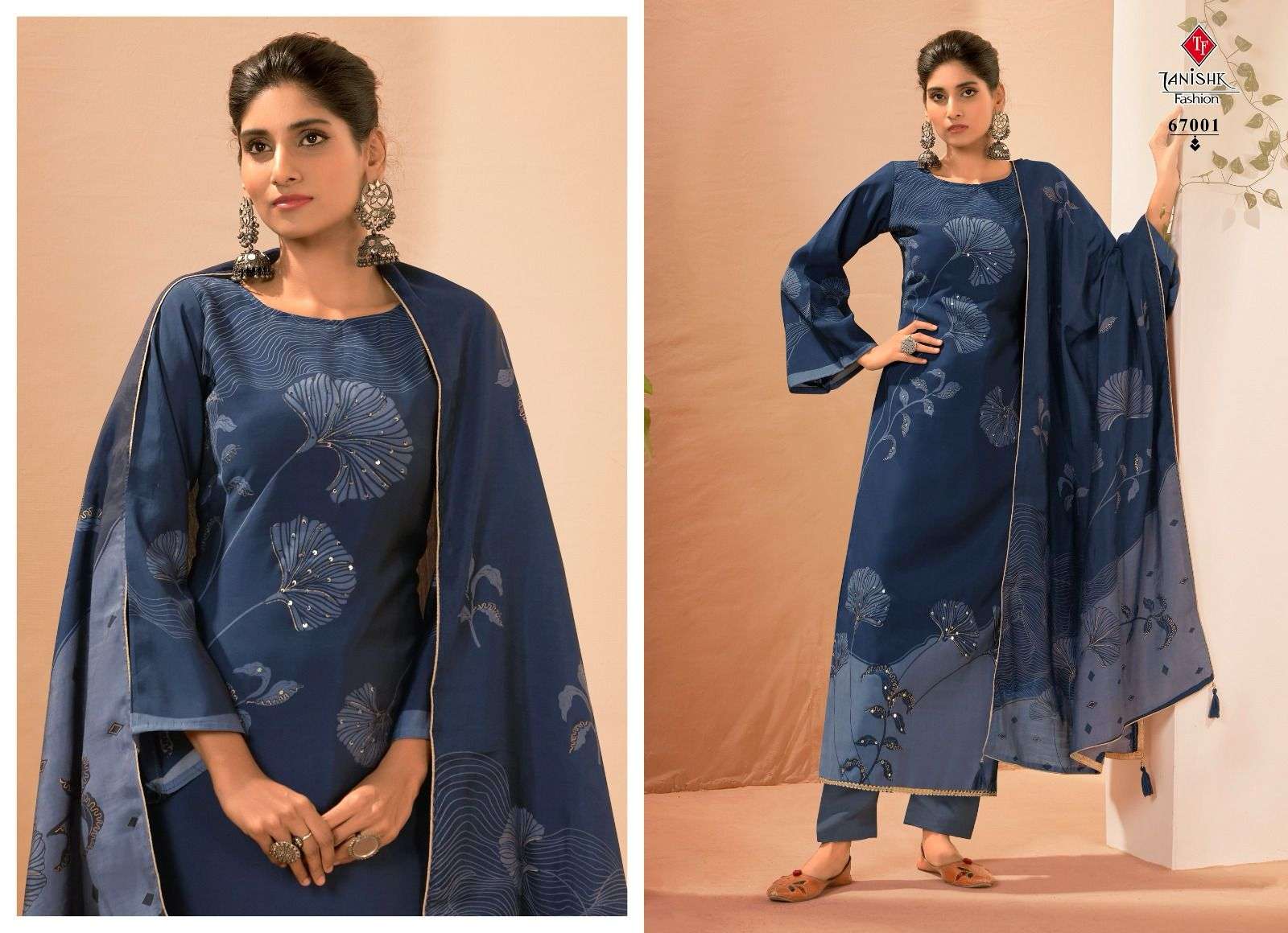 TANISHK FASHION KORAL MUSLIN FANCY WORK SUIT