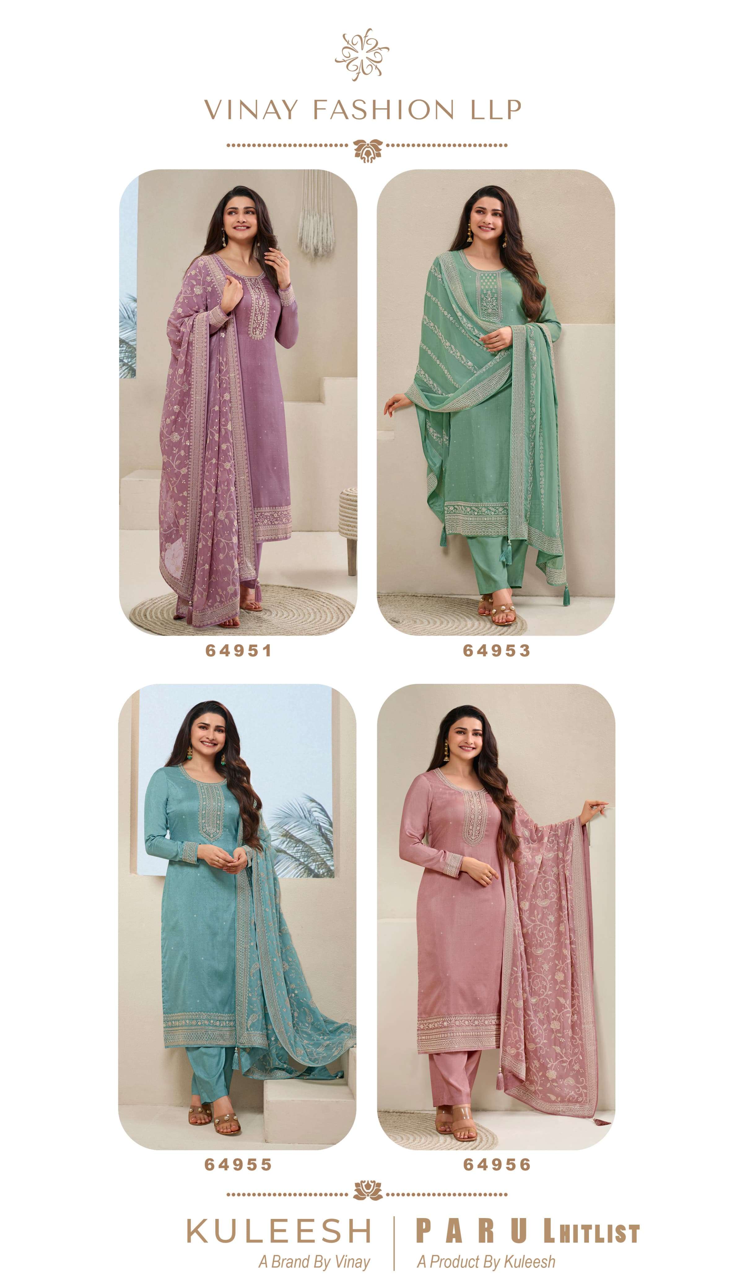 VINAY FASHION KULEESH PARUL HIT LIST DOLA JACQUARD DESIGNER SUIT