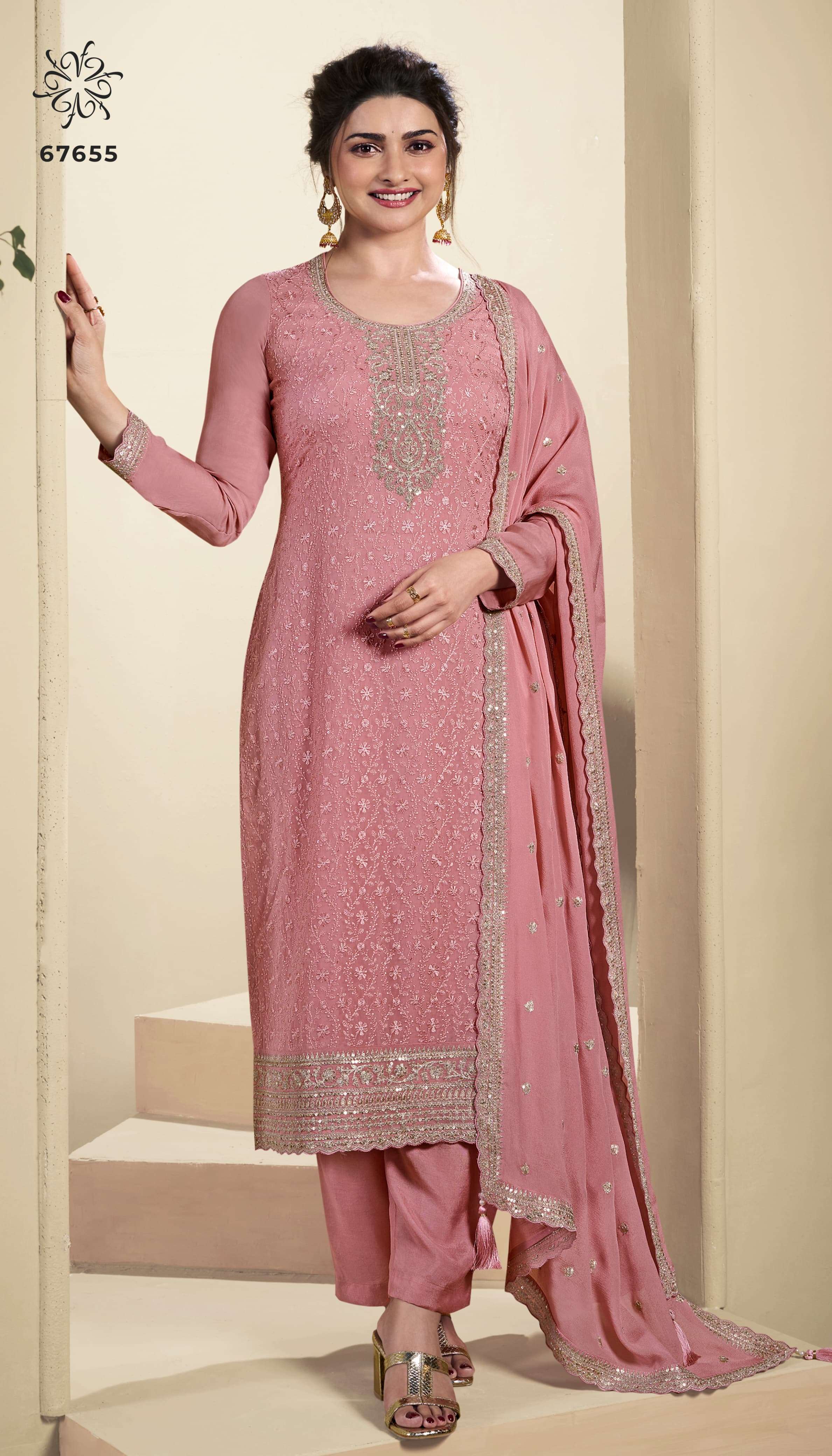 VINAY FASHION KULEESH SAROJ ORGANZA EMBROIDERED SUIT