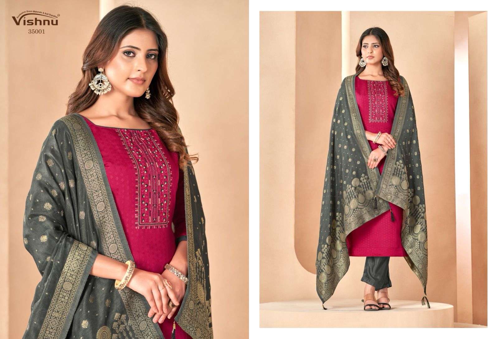 VISHNU IMPEX GULNAAZ VOL 2 SILK BUTTI JACQUARD SUIT
