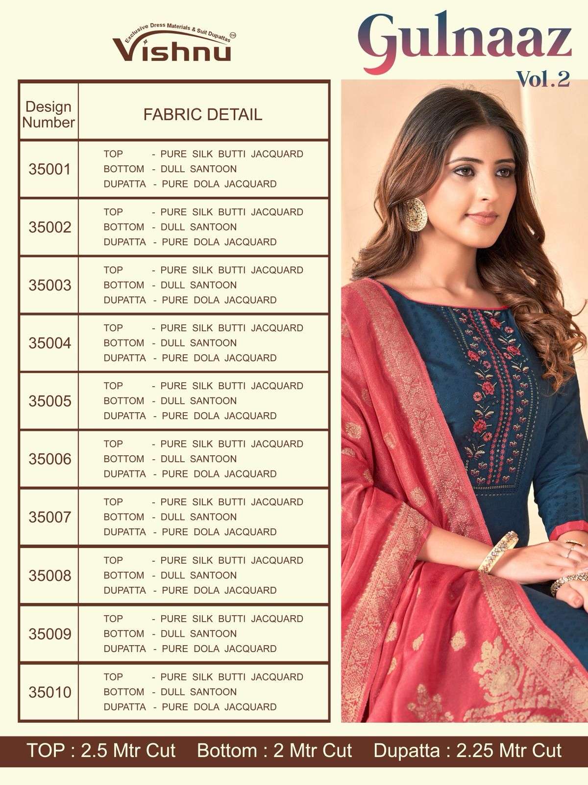 VISHNU IMPEX GULNAAZ VOL 2 SILK BUTTI JACQUARD SUIT