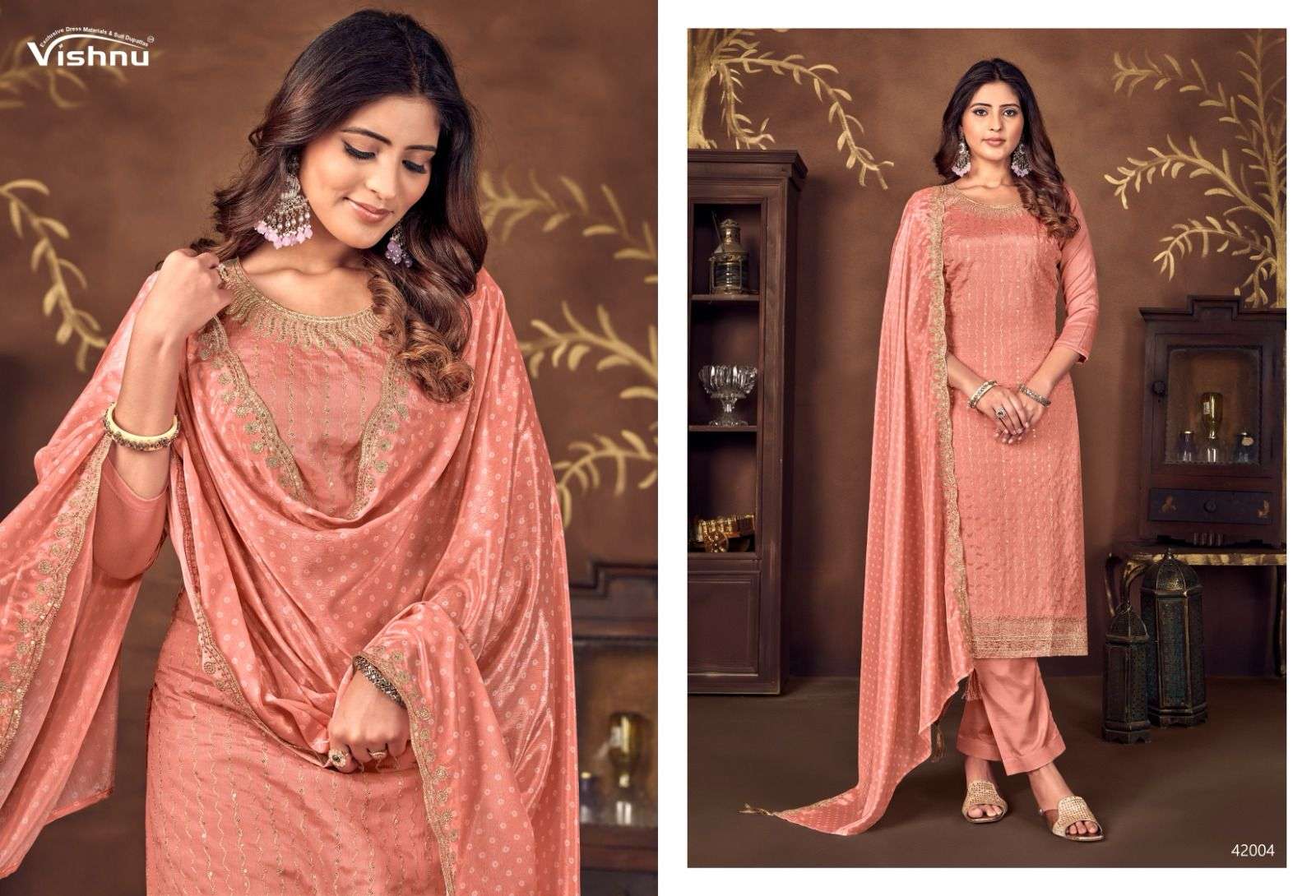VISHNU IMPEX LAVINA EMBROIDERY DESIGNER SILK SUIT