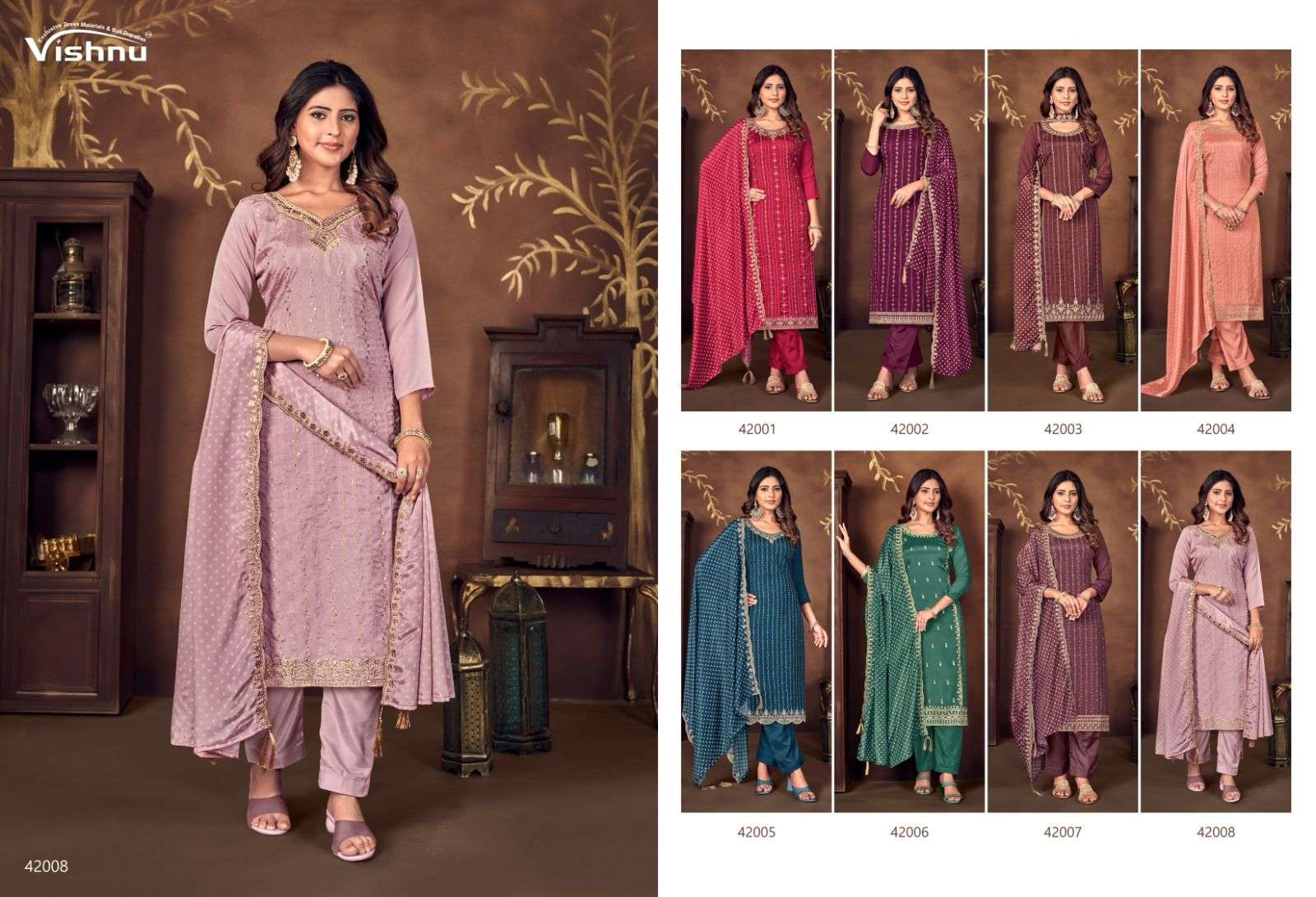 VISHNU IMPEX LAVINA EMBROIDERY DESIGNER SILK SUIT