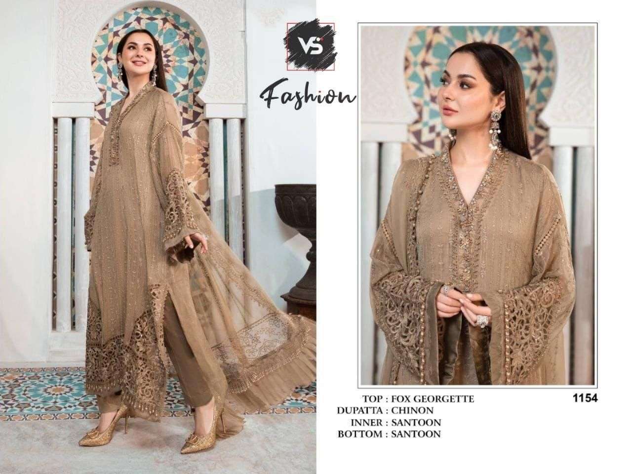 VS FASHION D NO 1154 GEORGETTE EMBROIDERED SUIT