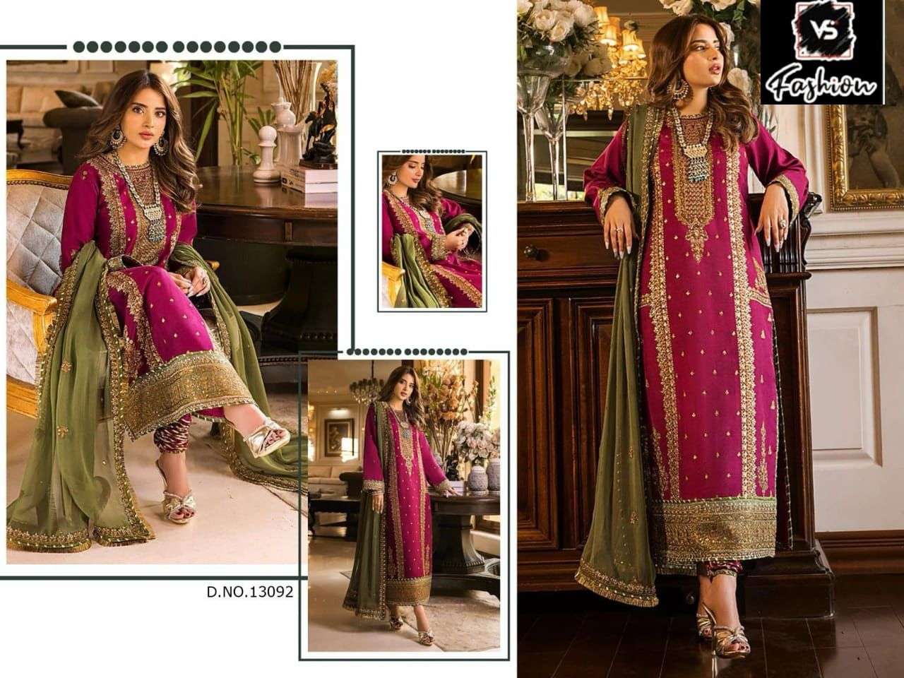 VS FASHION D NO 13092 DESIGNER GEORGETTE SUIT
