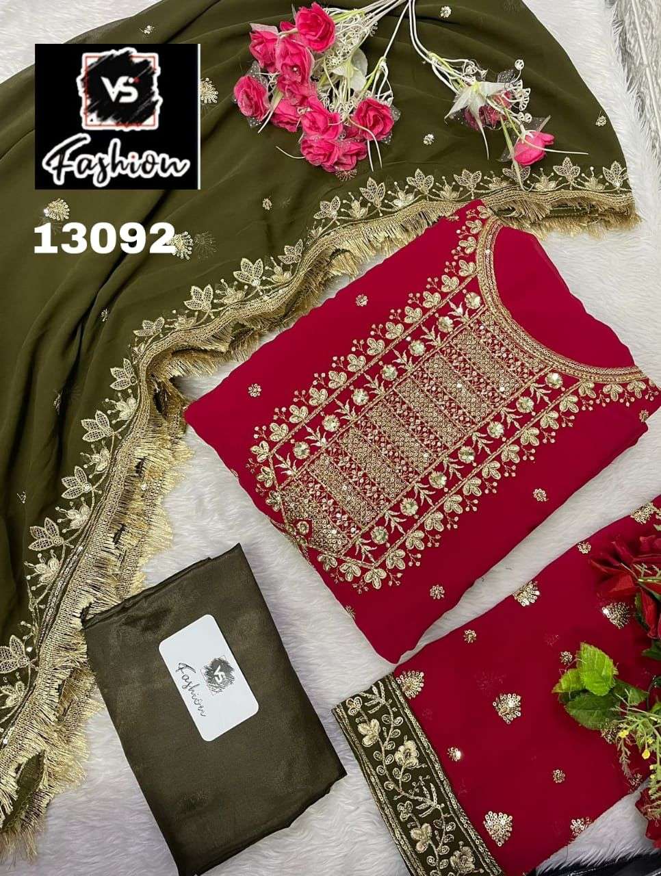 VS FASHION D NO 13092 DESIGNER GEORGETTE SUIT