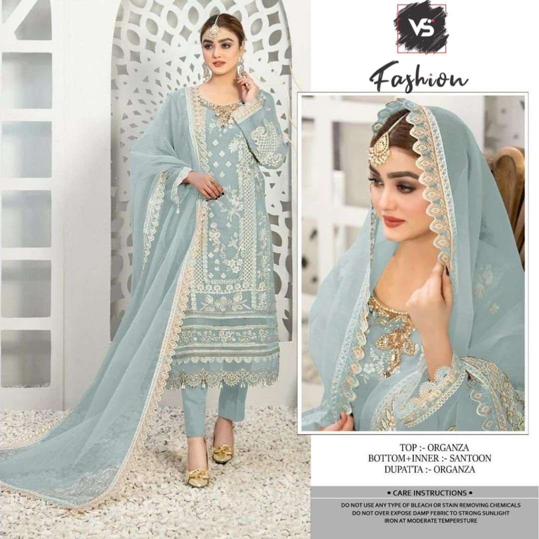 VS FASHION D NO 1516 ORGANZA HEAVY DESIGNER SUIT