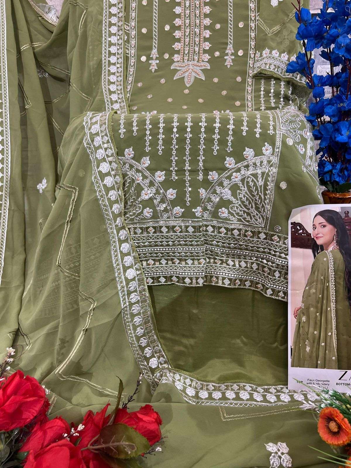 ZAHA ZAINAB  CHOTTANI GEORGETTE EMBROIDERED SUIT