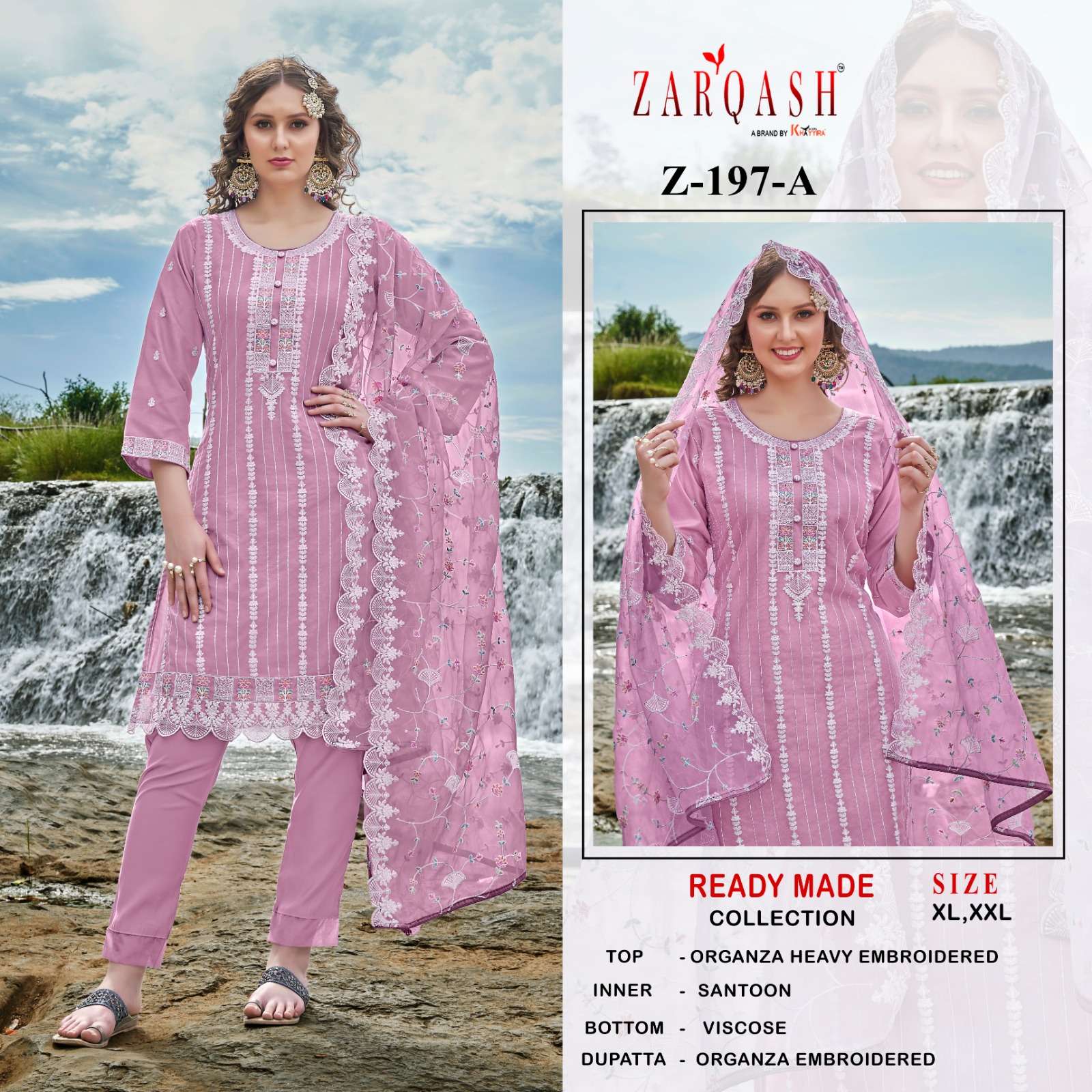 ZARQASH Z 197 ORGANZA BEAUTIFUL EMBROIDERD SUIT