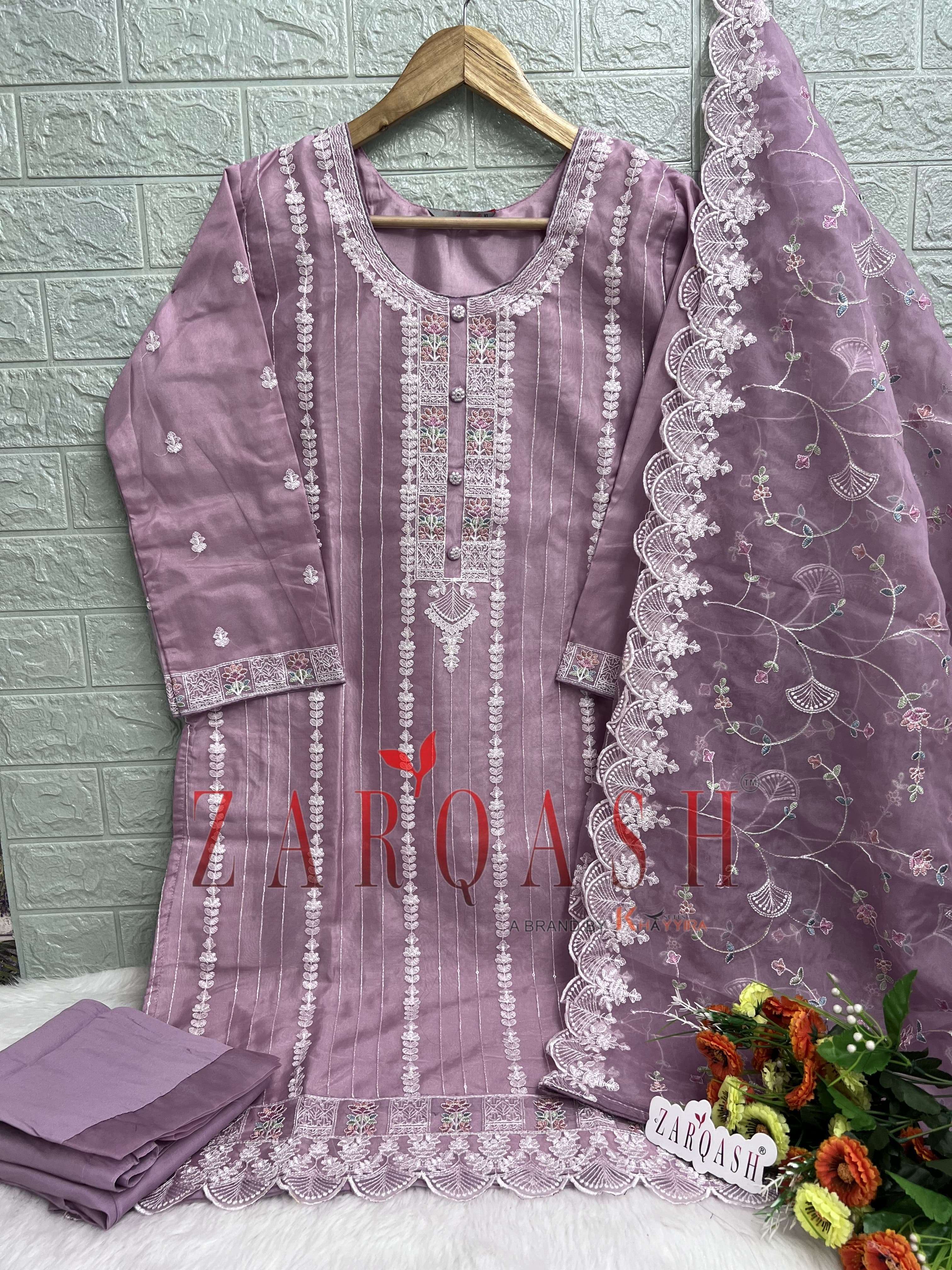 ZARQASH Z 197 ORGANZA BEAUTIFUL EMBROIDERD SUIT