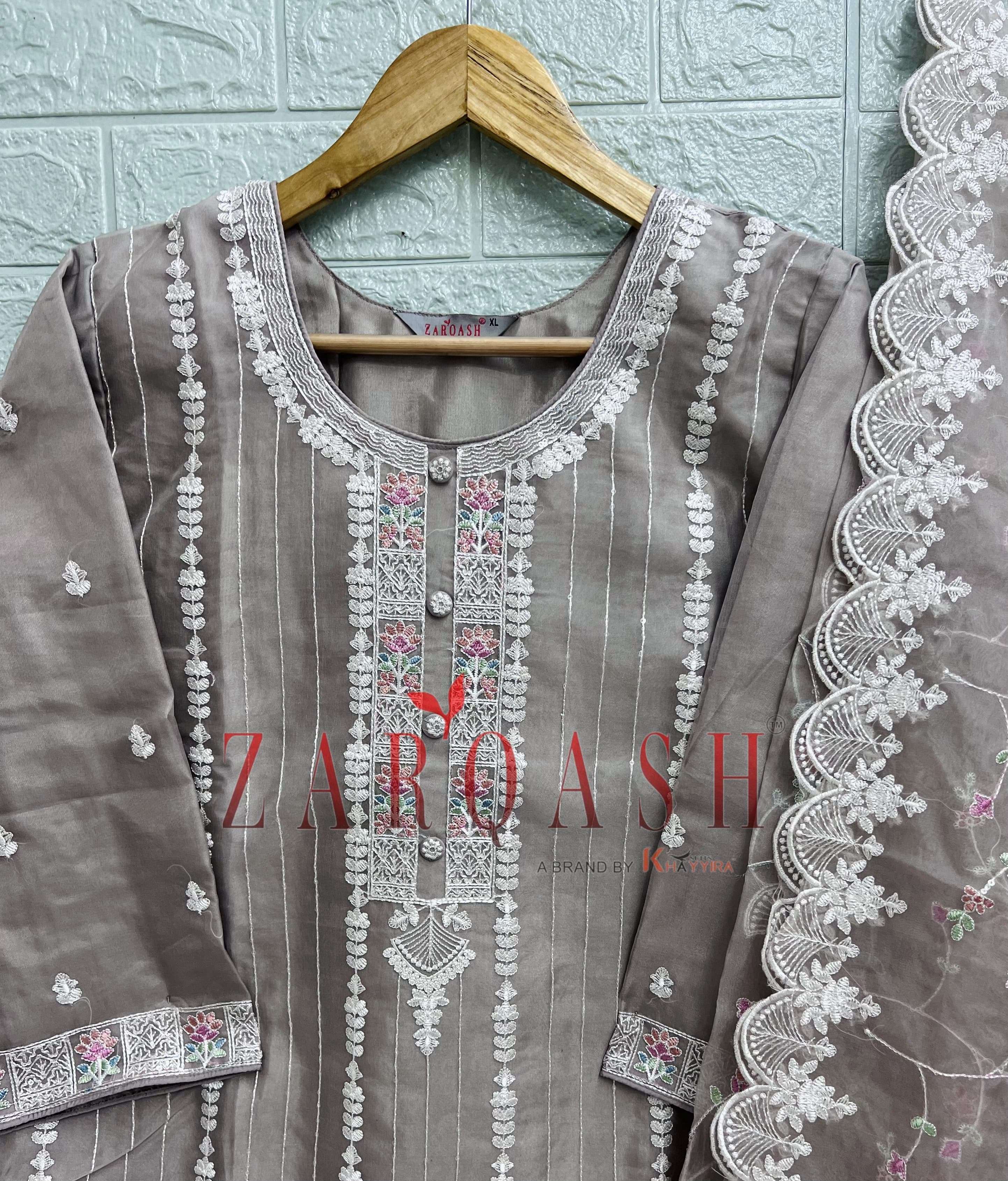 ZARQASH Z 197 ORGANZA BEAUTIFUL EMBROIDERD SUIT