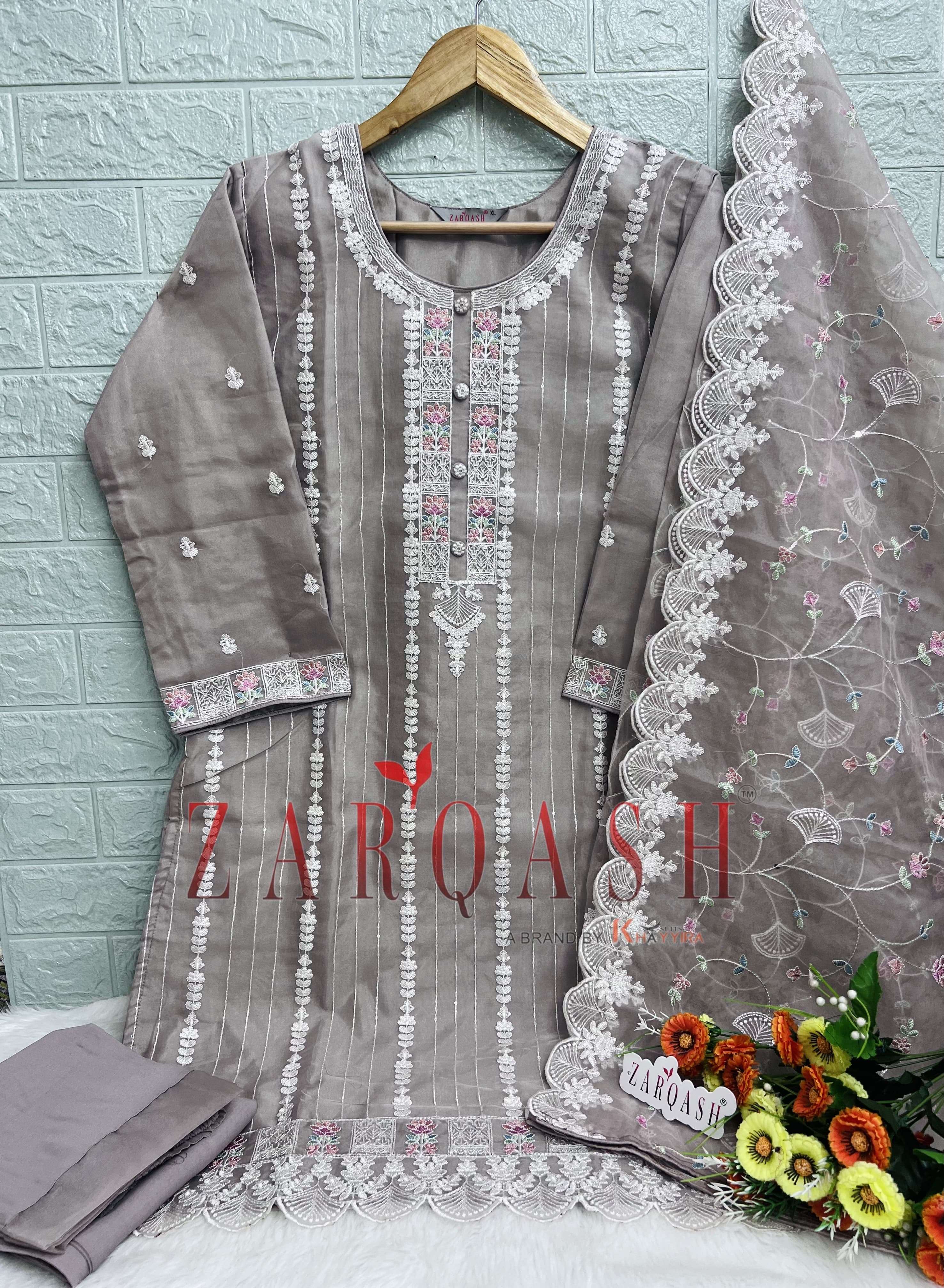 ZARQASH Z 197 ORGANZA BEAUTIFUL EMBROIDERD SUIT
