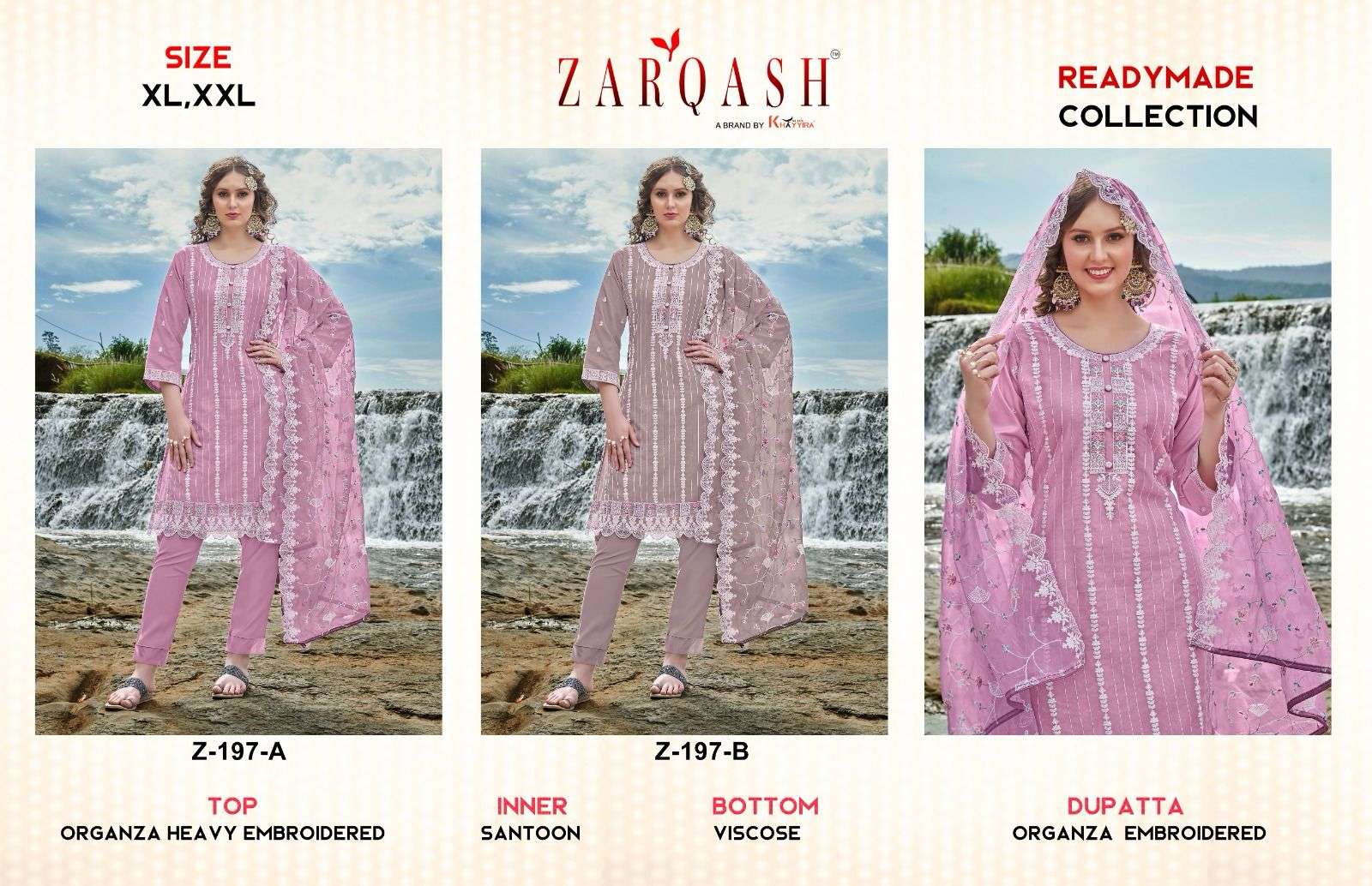 ZARQASH Z 197 ORGANZA BEAUTIFUL EMBROIDERD SUIT