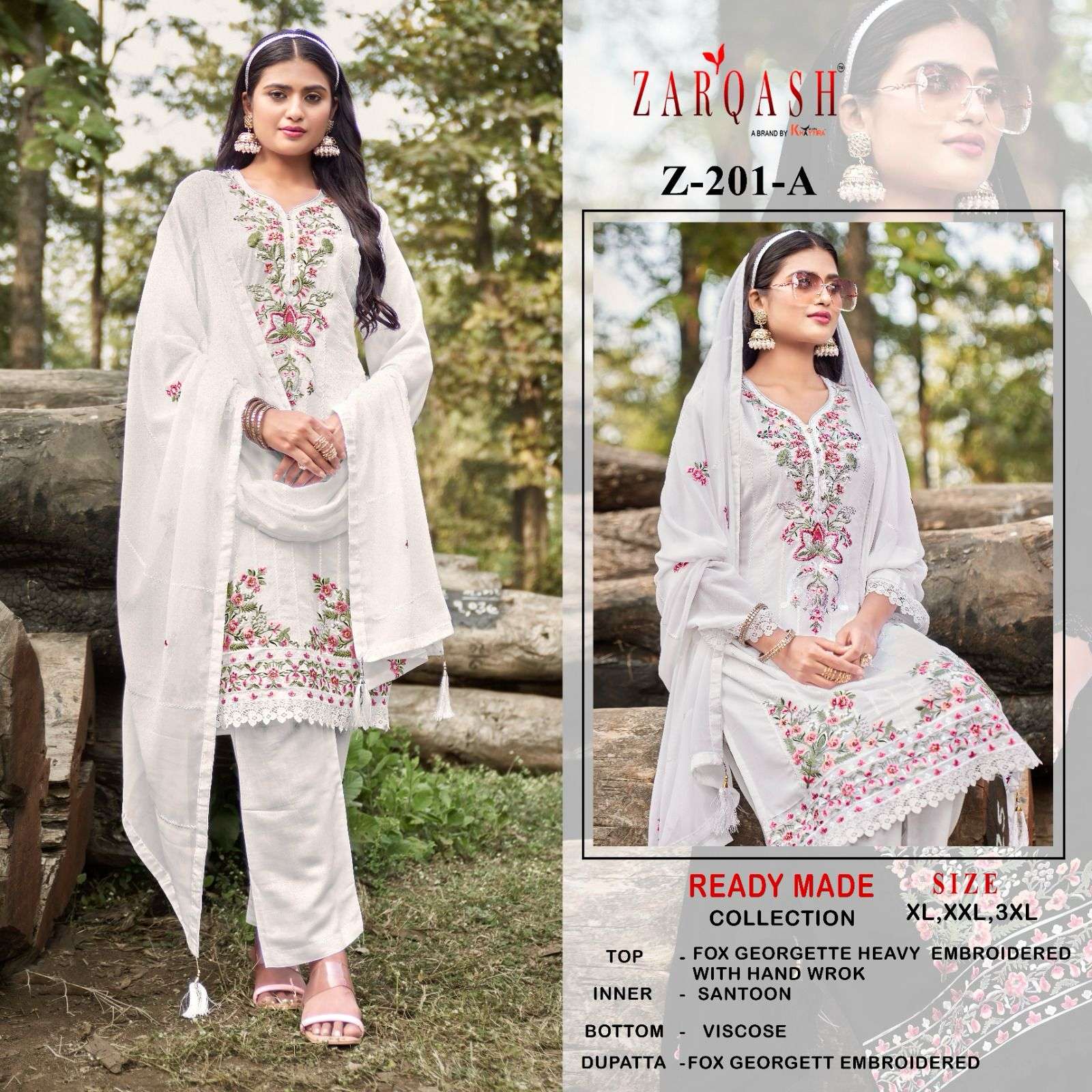 ZARQASH Z  201 GEORGETTE HEAVY EMBROIDERED SUIT