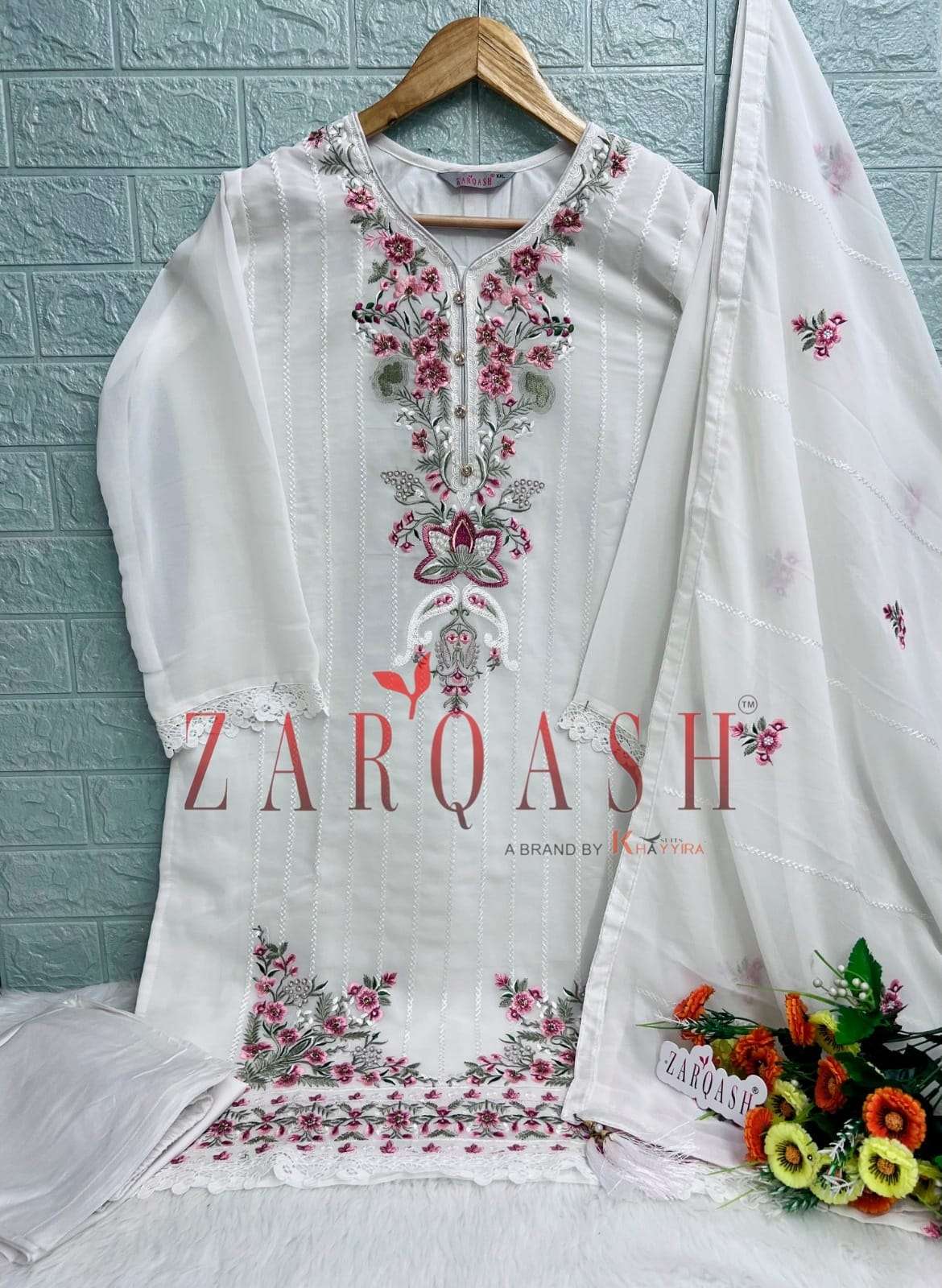ZARQASH Z  201 GEORGETTE HEAVY EMBROIDERED SUIT