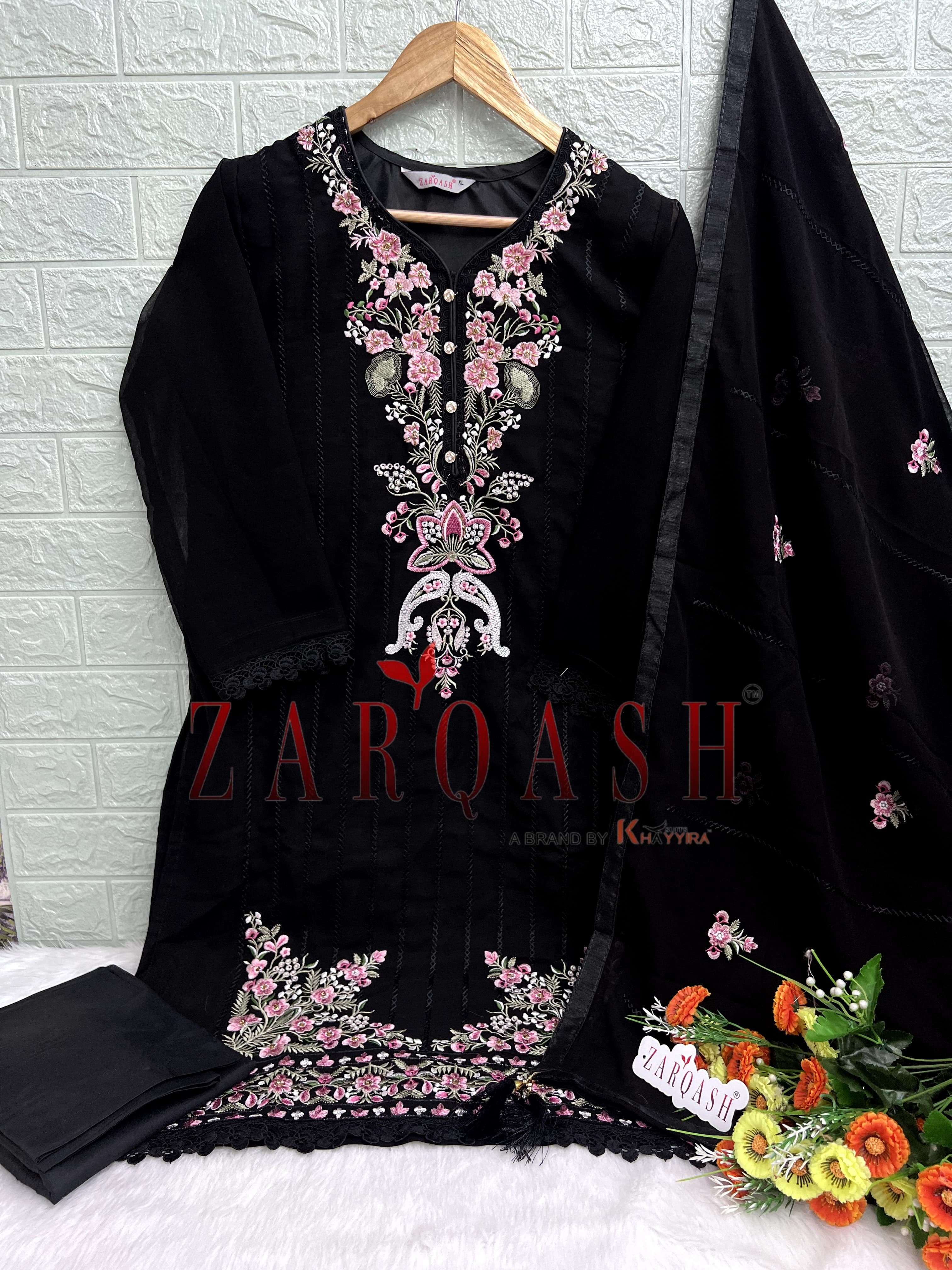 ZARQASH Z  201 GEORGETTE HEAVY EMBROIDERED SUIT