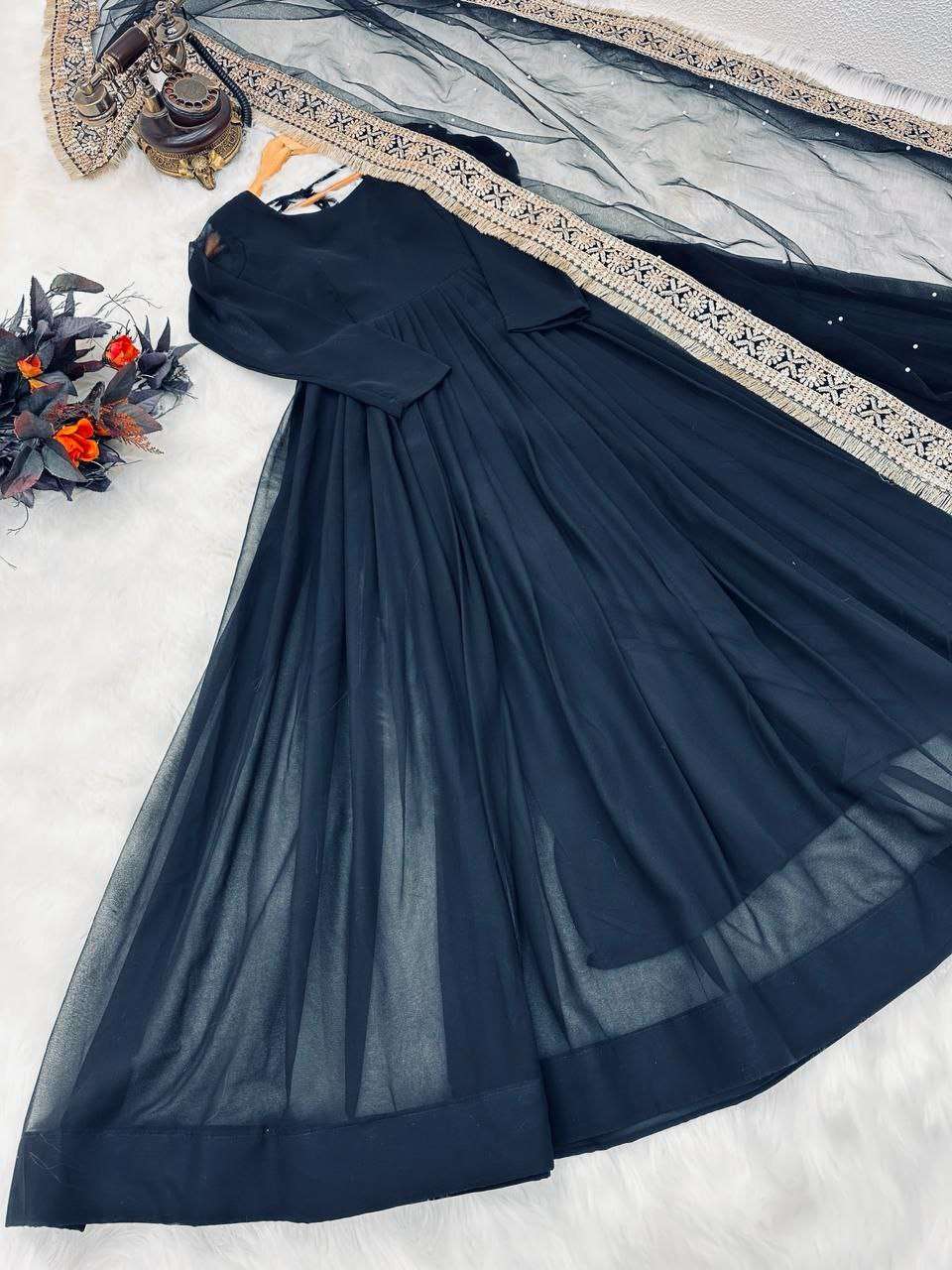 ZD 10069 GOWN DUPATTA