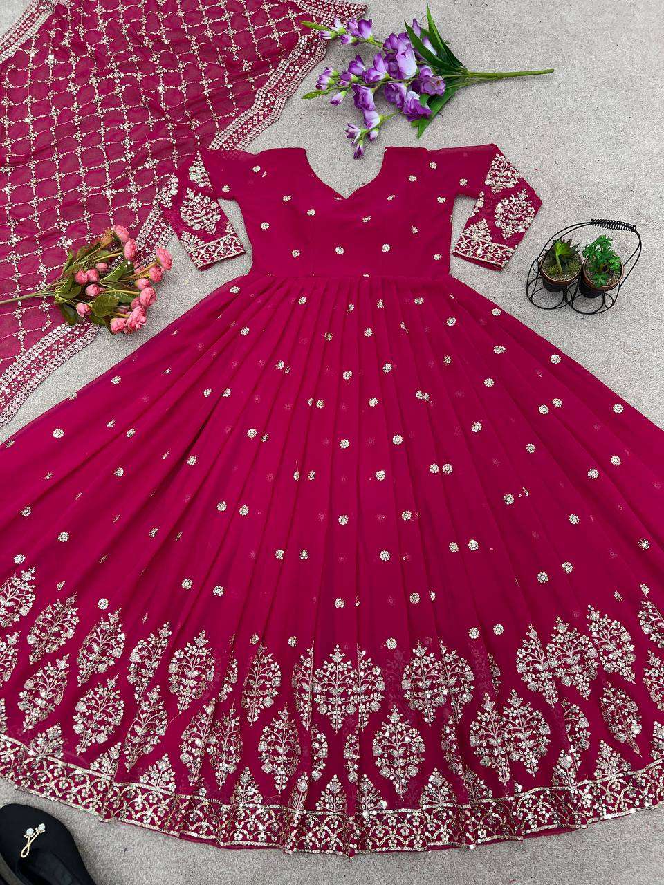 ZF 359 ANARKALI GOWN DUPATTA