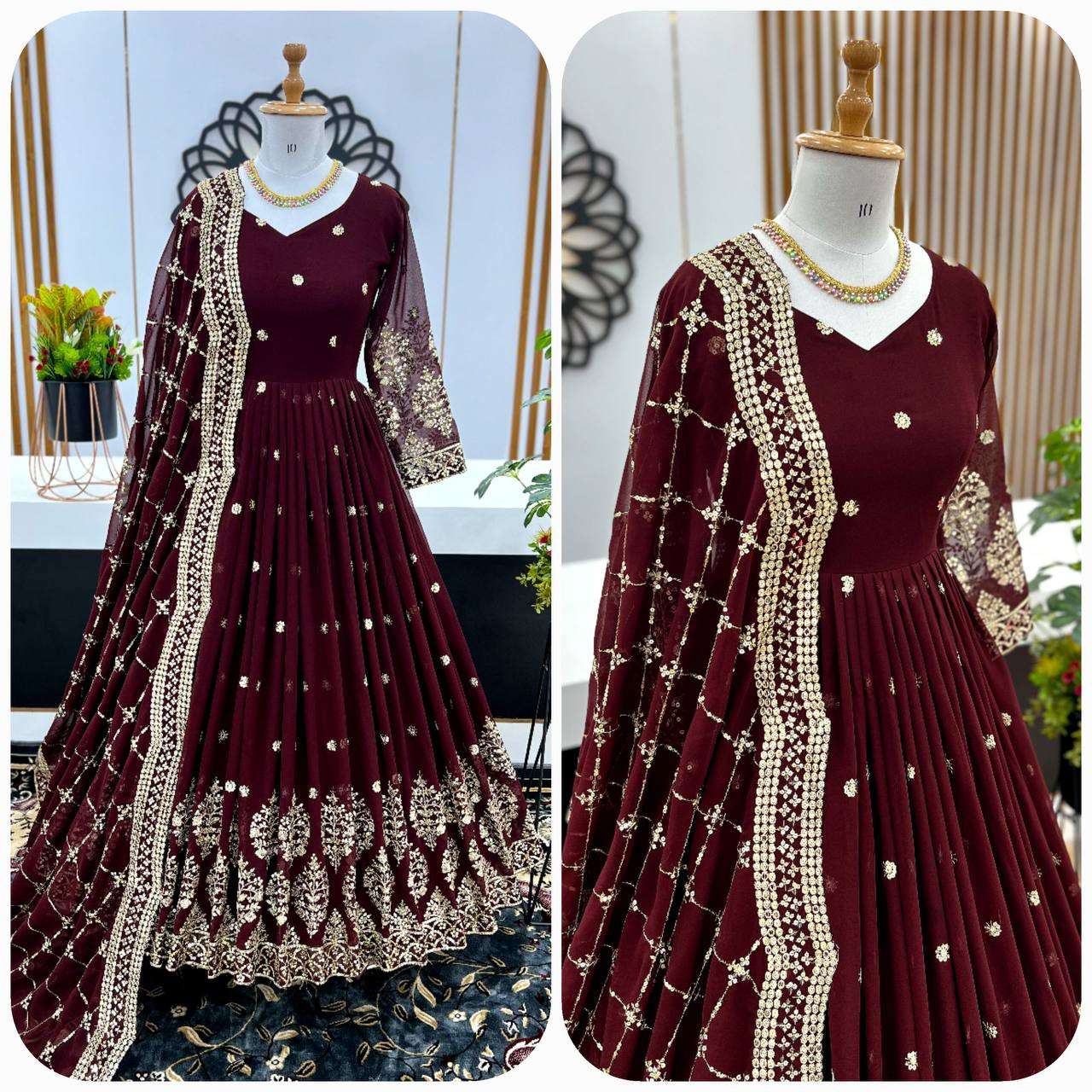 ZF 359 ANARKALI GOWN DUPATTA