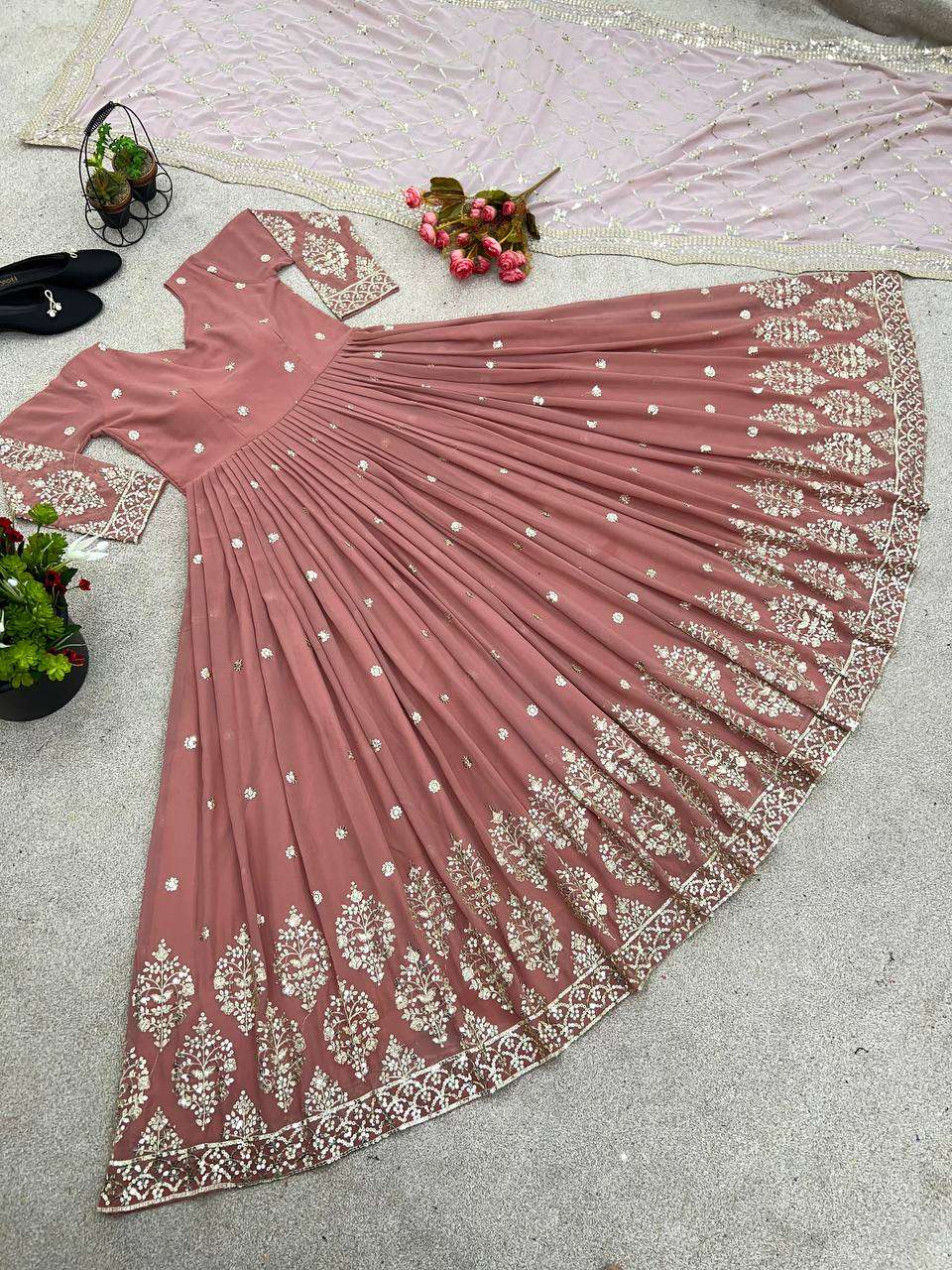 ZF 359 ANARKALI GOWN DUPATTA