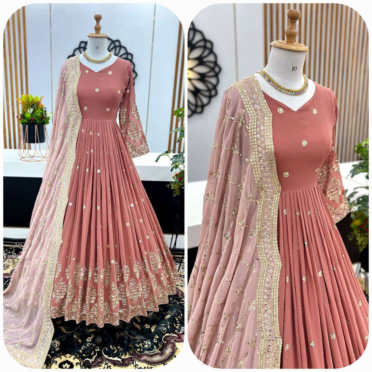 ZF 359 ANARKALI GOWN DUPATTA