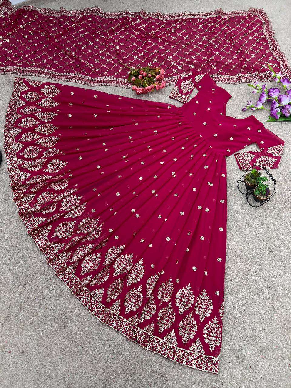 ZF 359 ANARKALI GOWN DUPATTA
