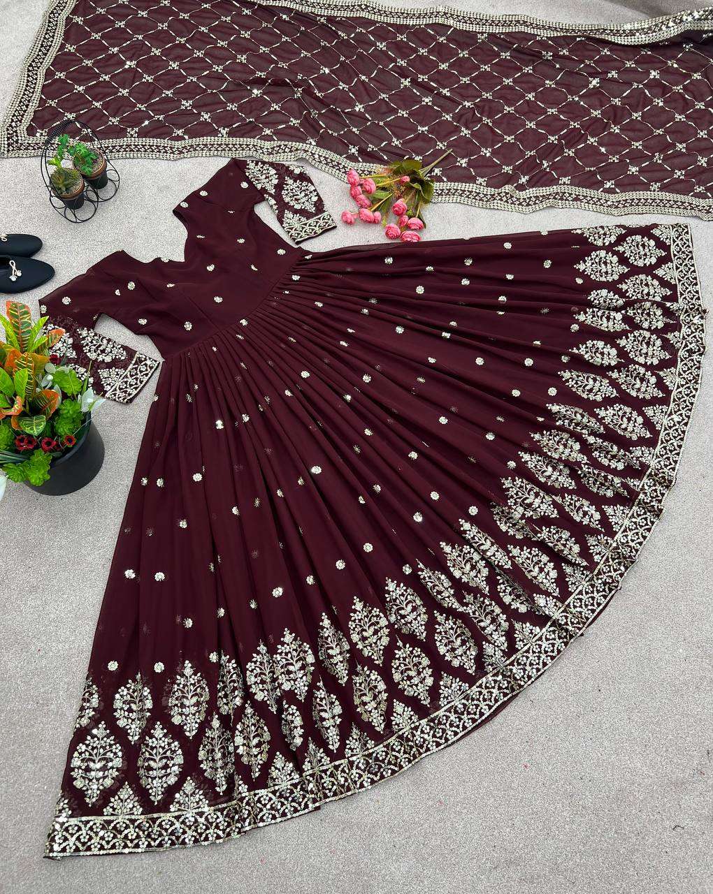ZF 359 ANARKALI GOWN DUPATTA
