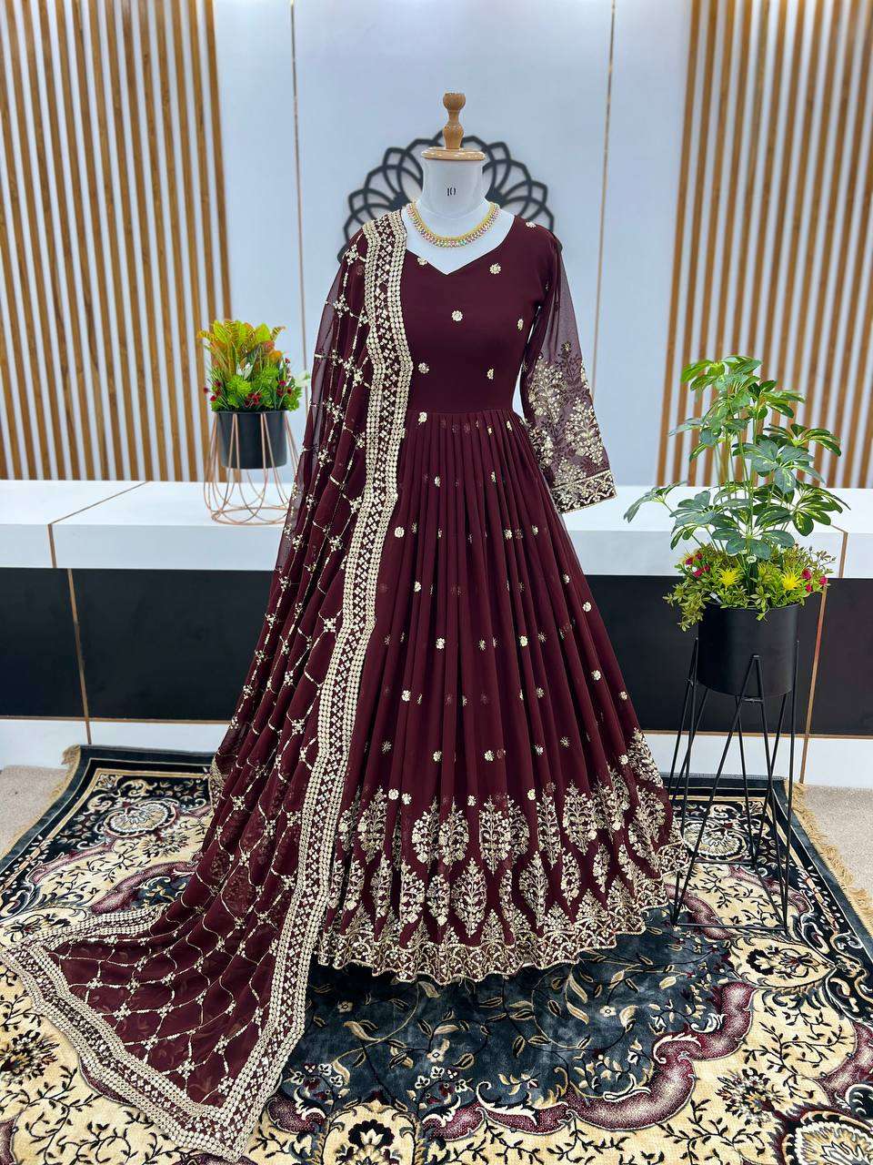 ZF 359 ANARKALI GOWN DUPATTA